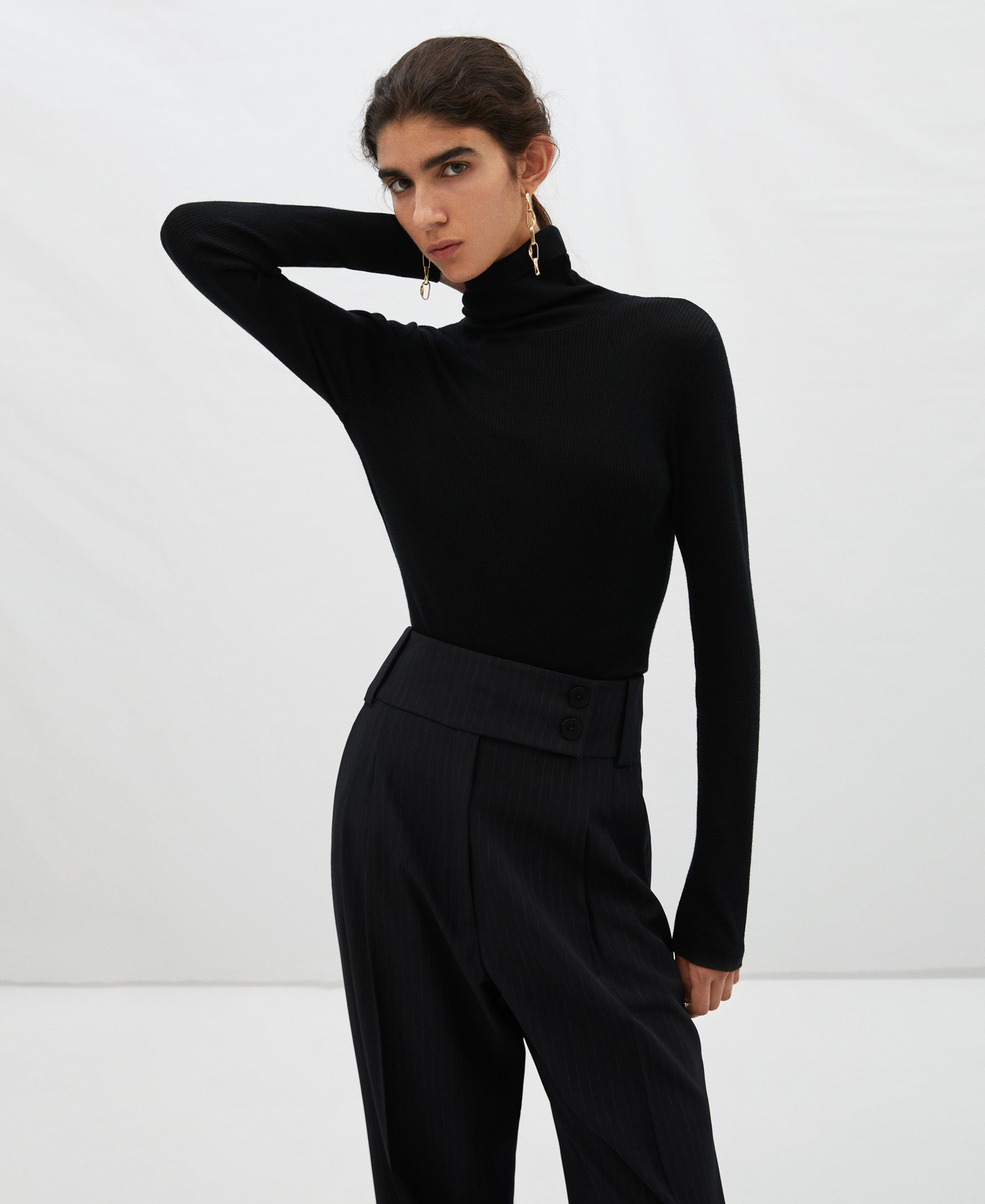 Jersey cuello vuelto en lana merino image number 0