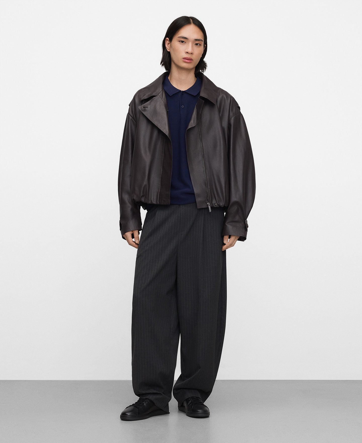 Polo regular fit em malha estruturada image number 1