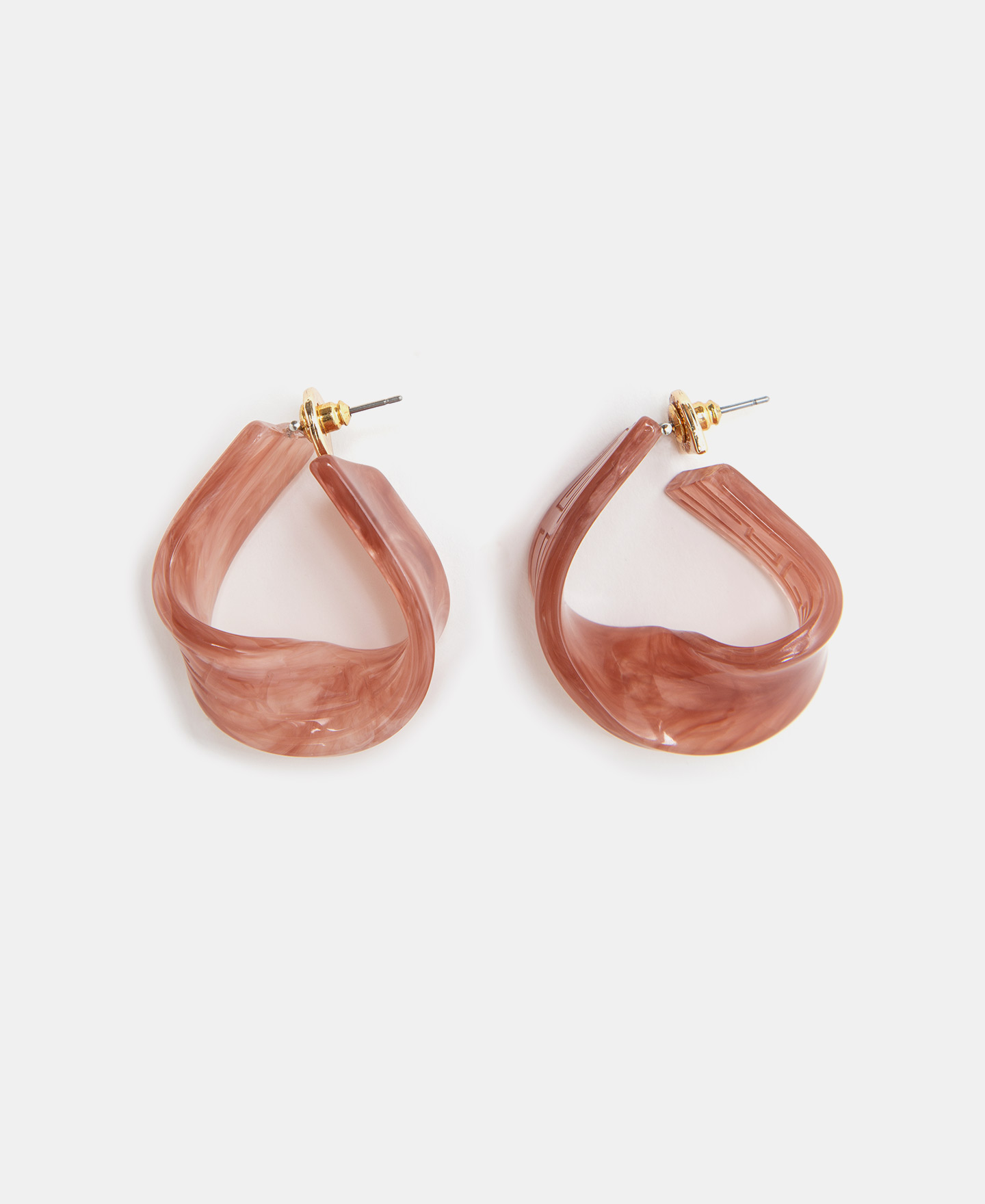 Resin labyrinth motif earrings image number 0