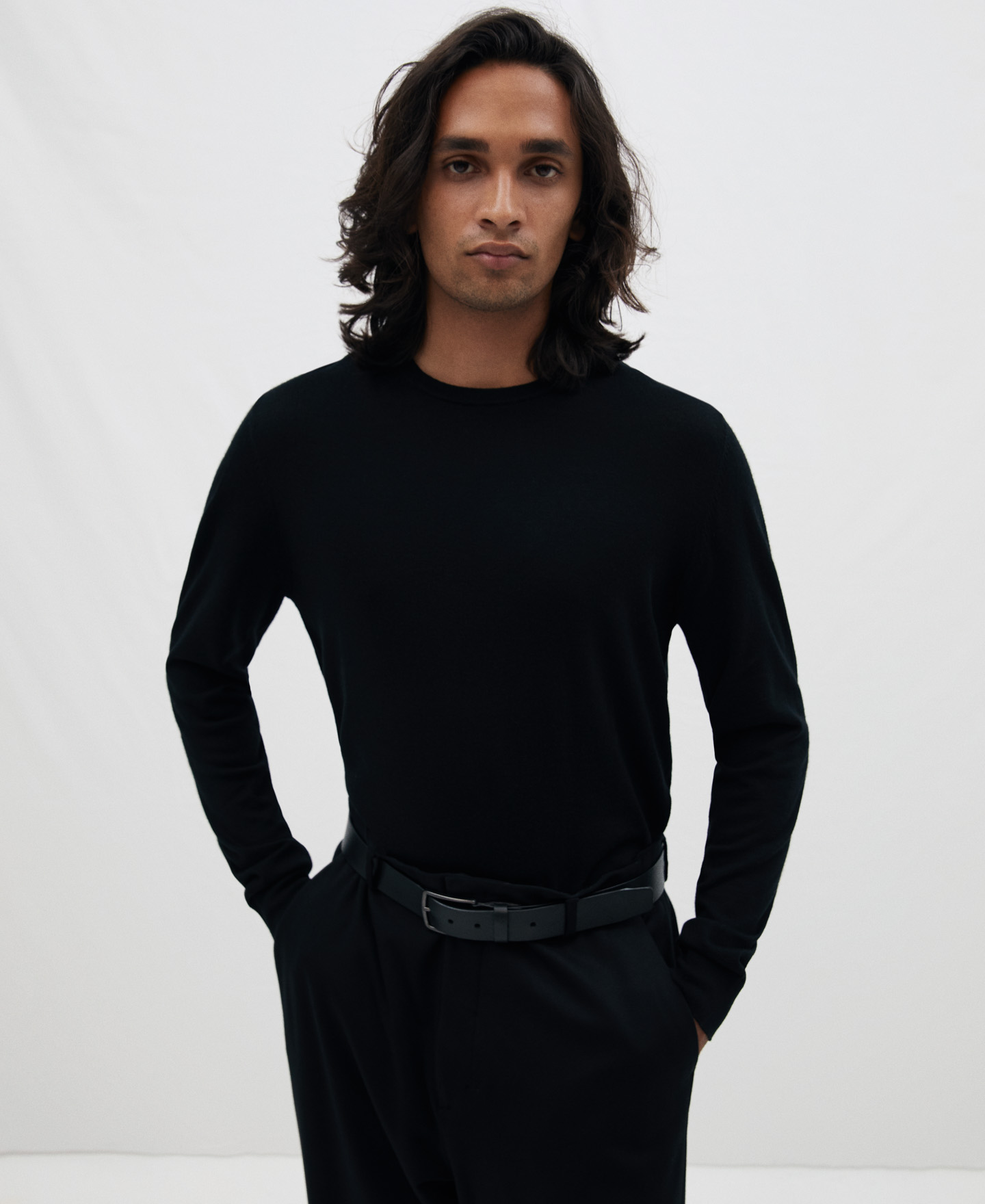 Merino wool crew neck sweater image number 0