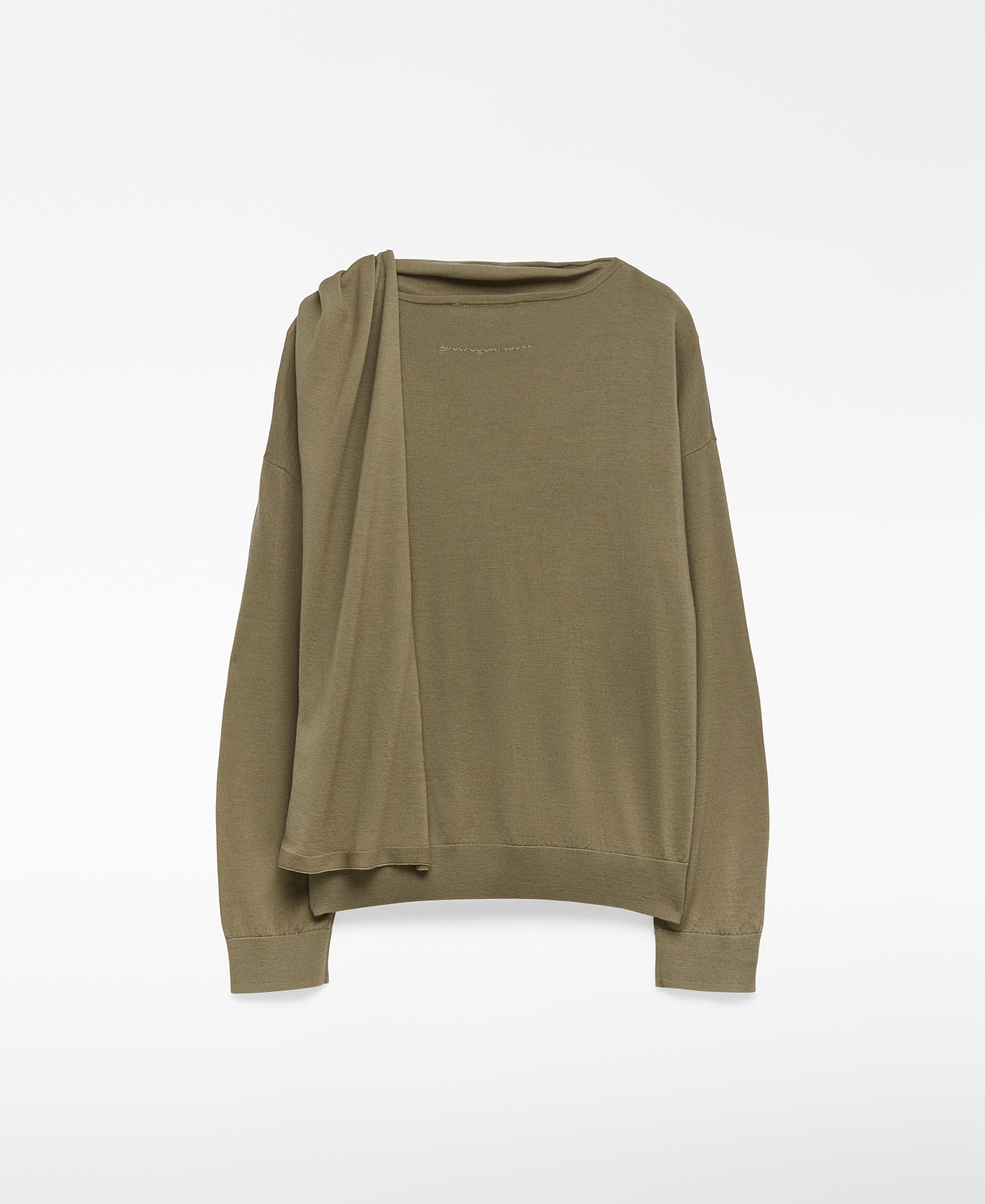 Merino wool scarf-collar sweater woman image number 5