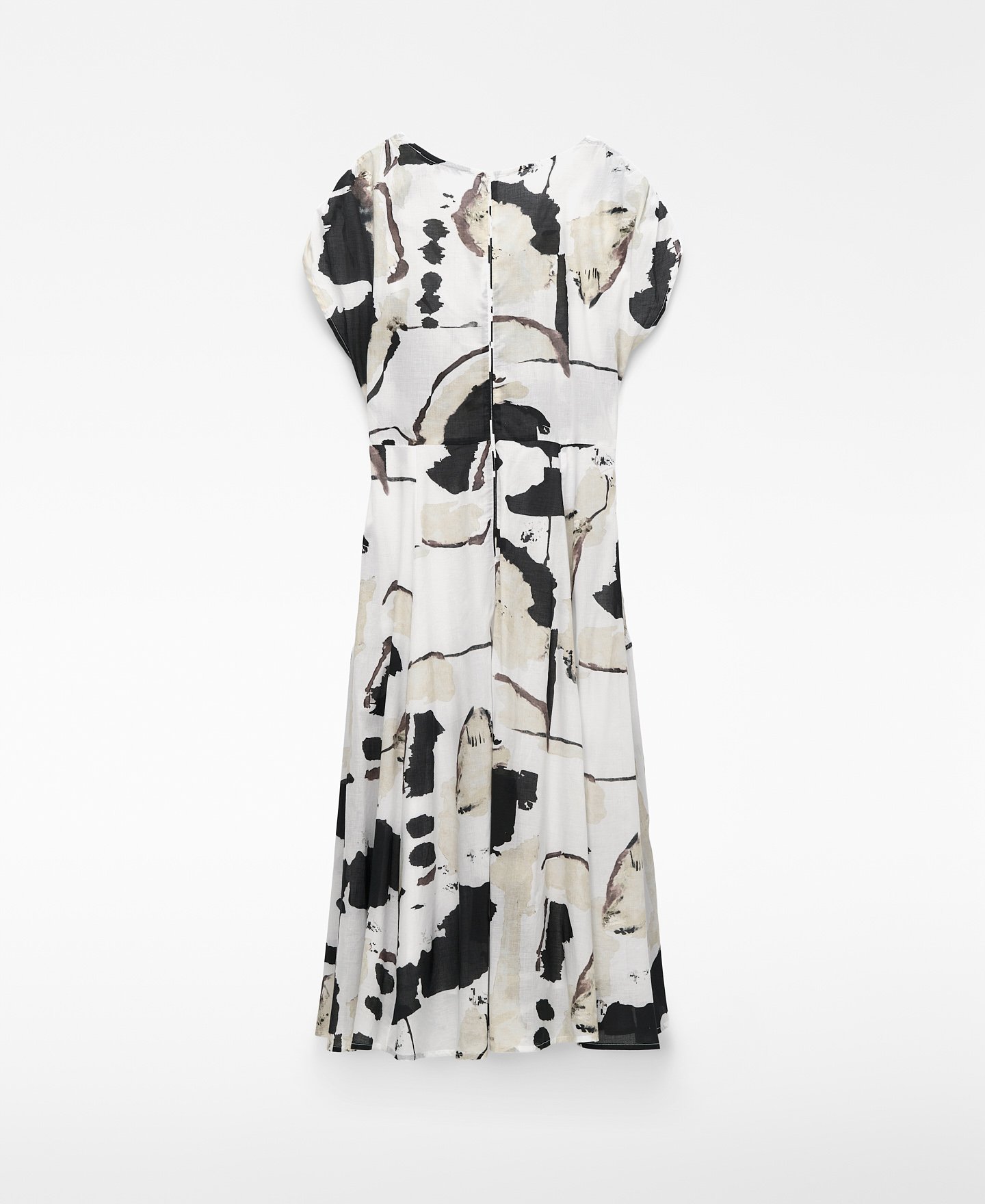 Gathered printed cotton dress image number 5