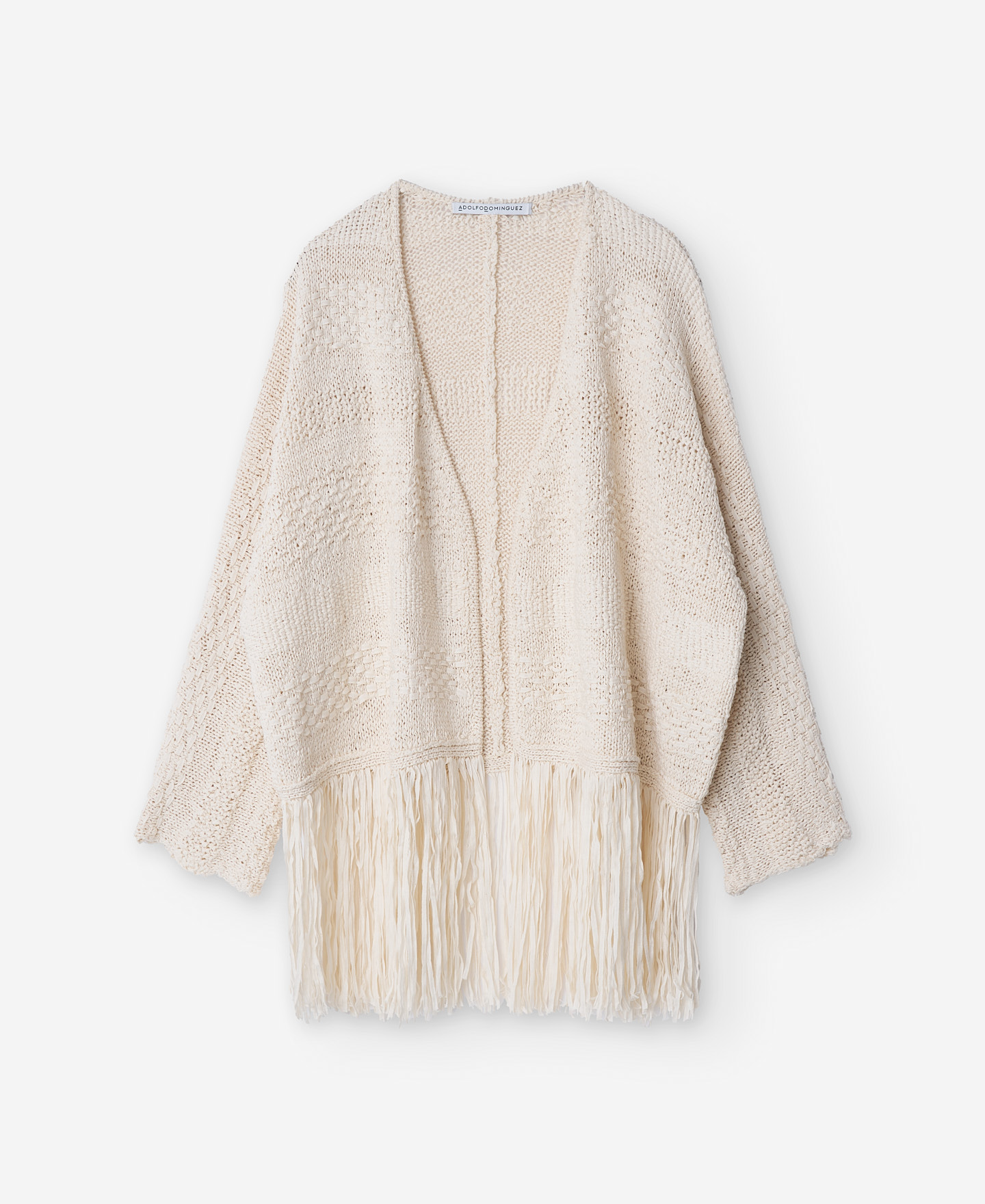 Knitted fringed edge jacket image number 4