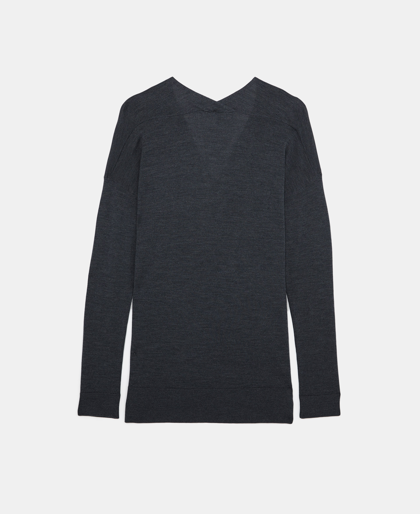 Jersey cuello pico en lana merino image number 5
