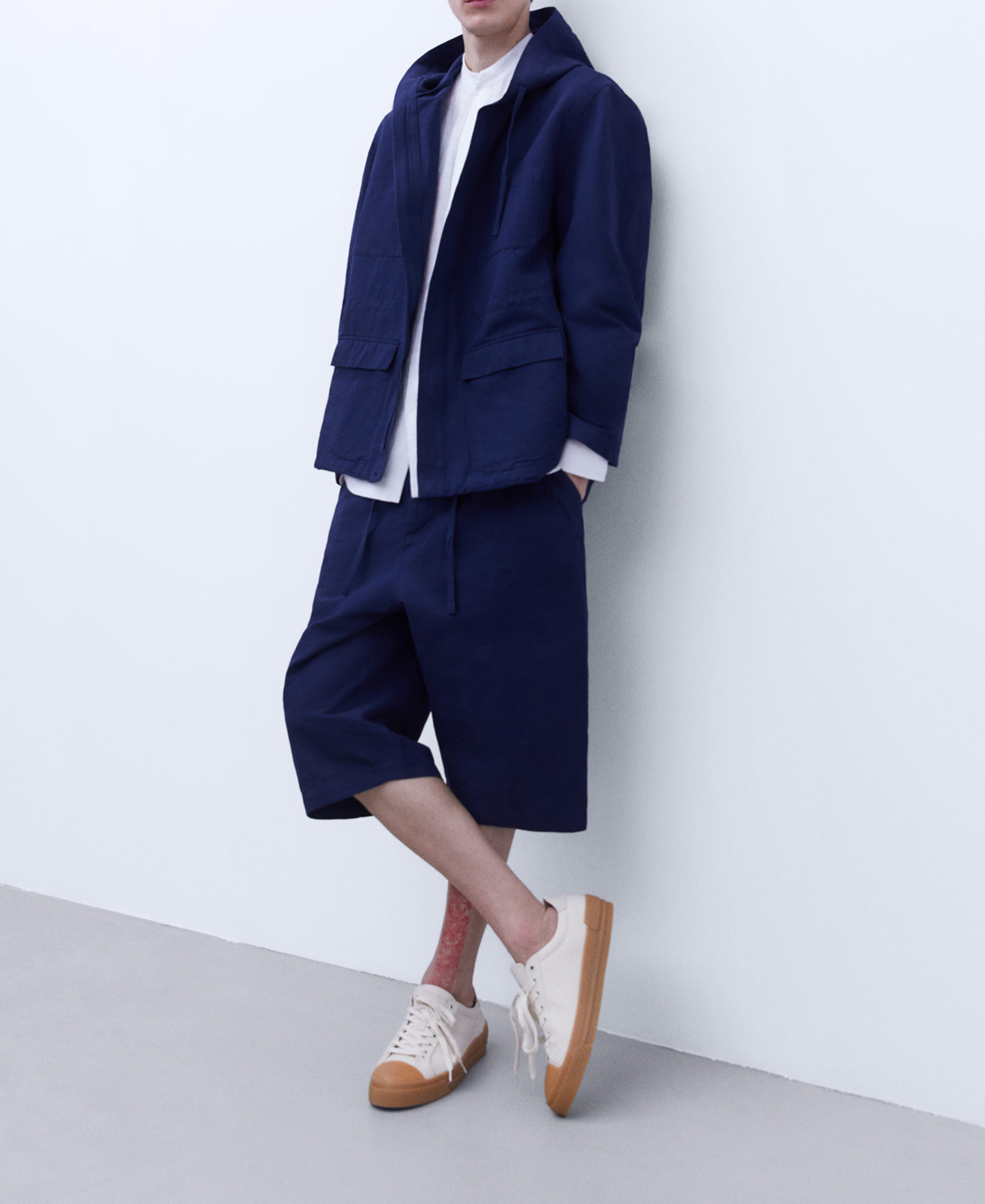 European linen and cotton parka image number 4