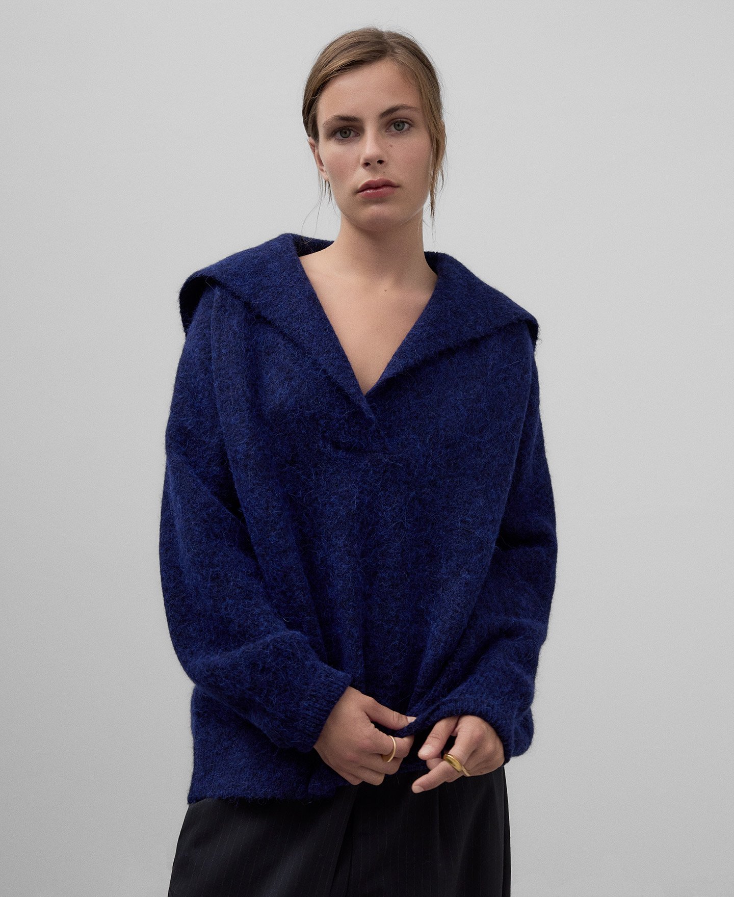 Merino wool perkins neck sweater woman image number 0