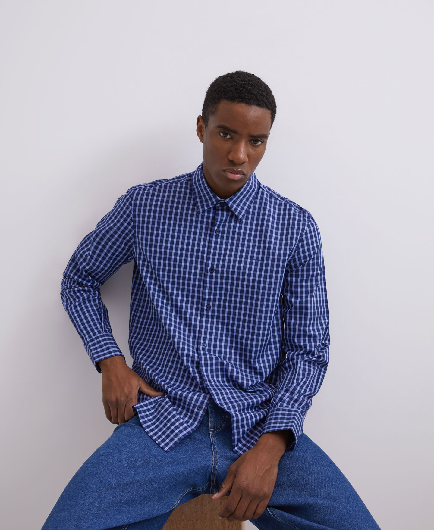 Checked cotton shirt image number 0