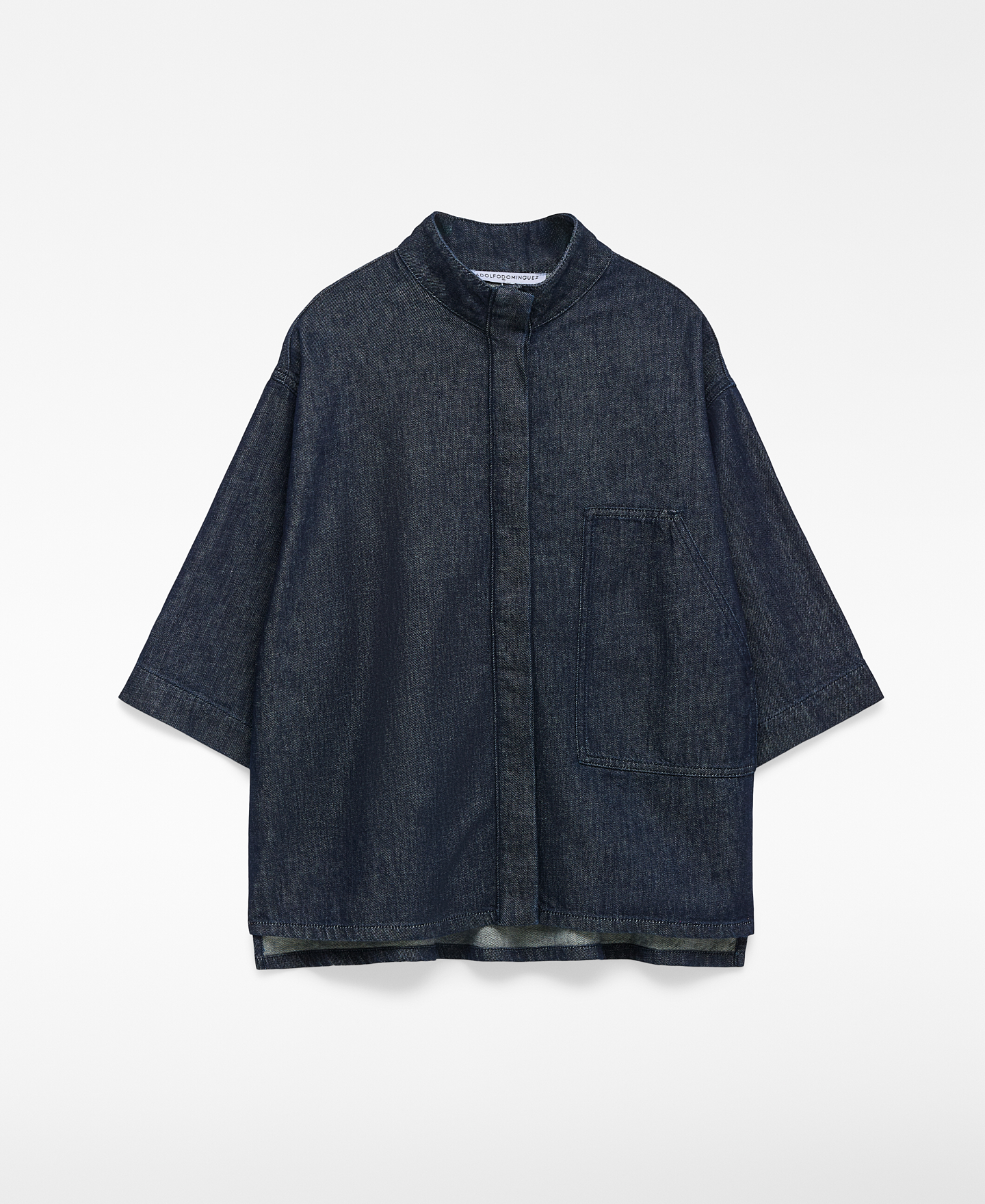 Cotton denim boxy shirt woman image number 4