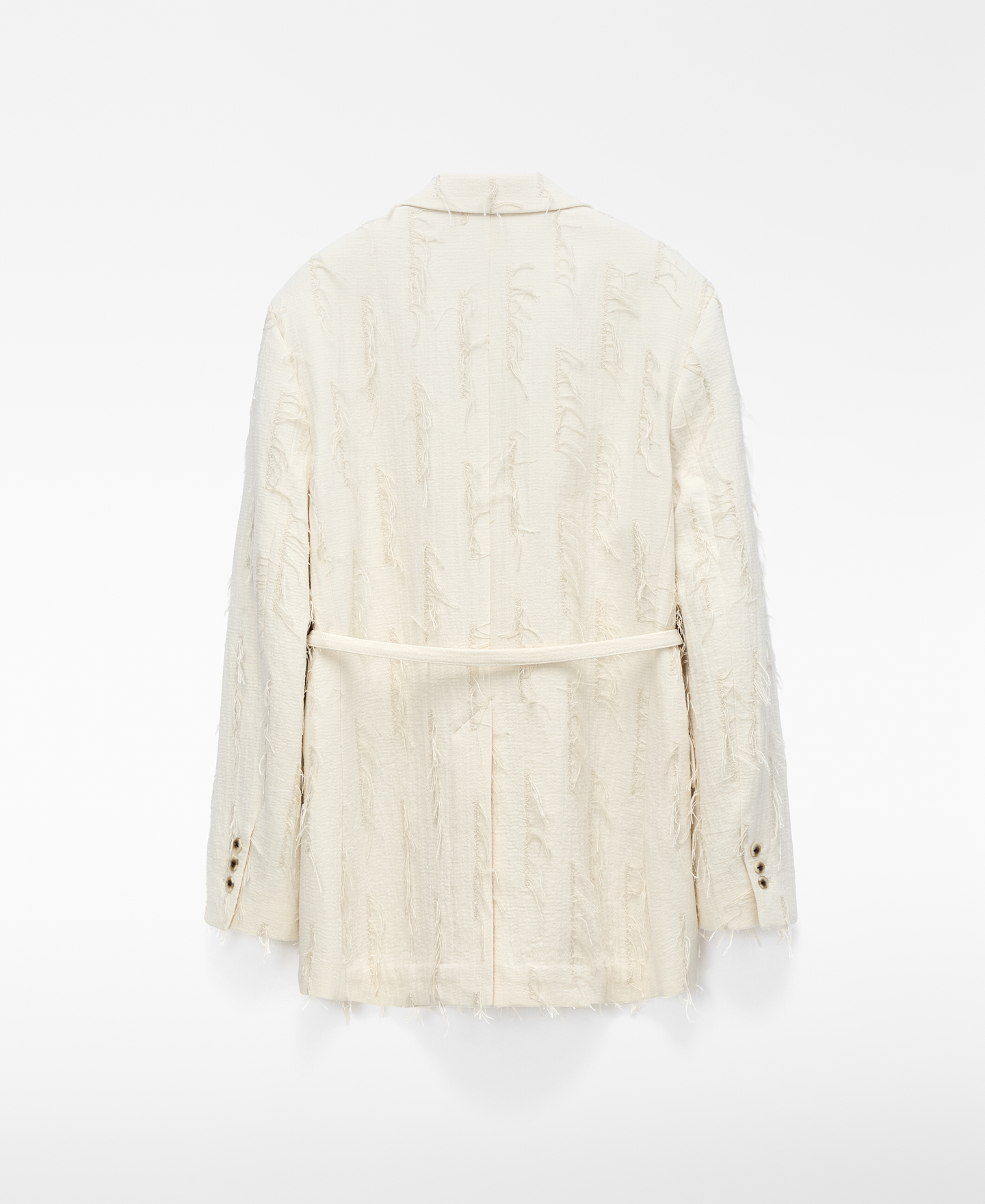 Frayed double-breasted tailored blazer image number 5