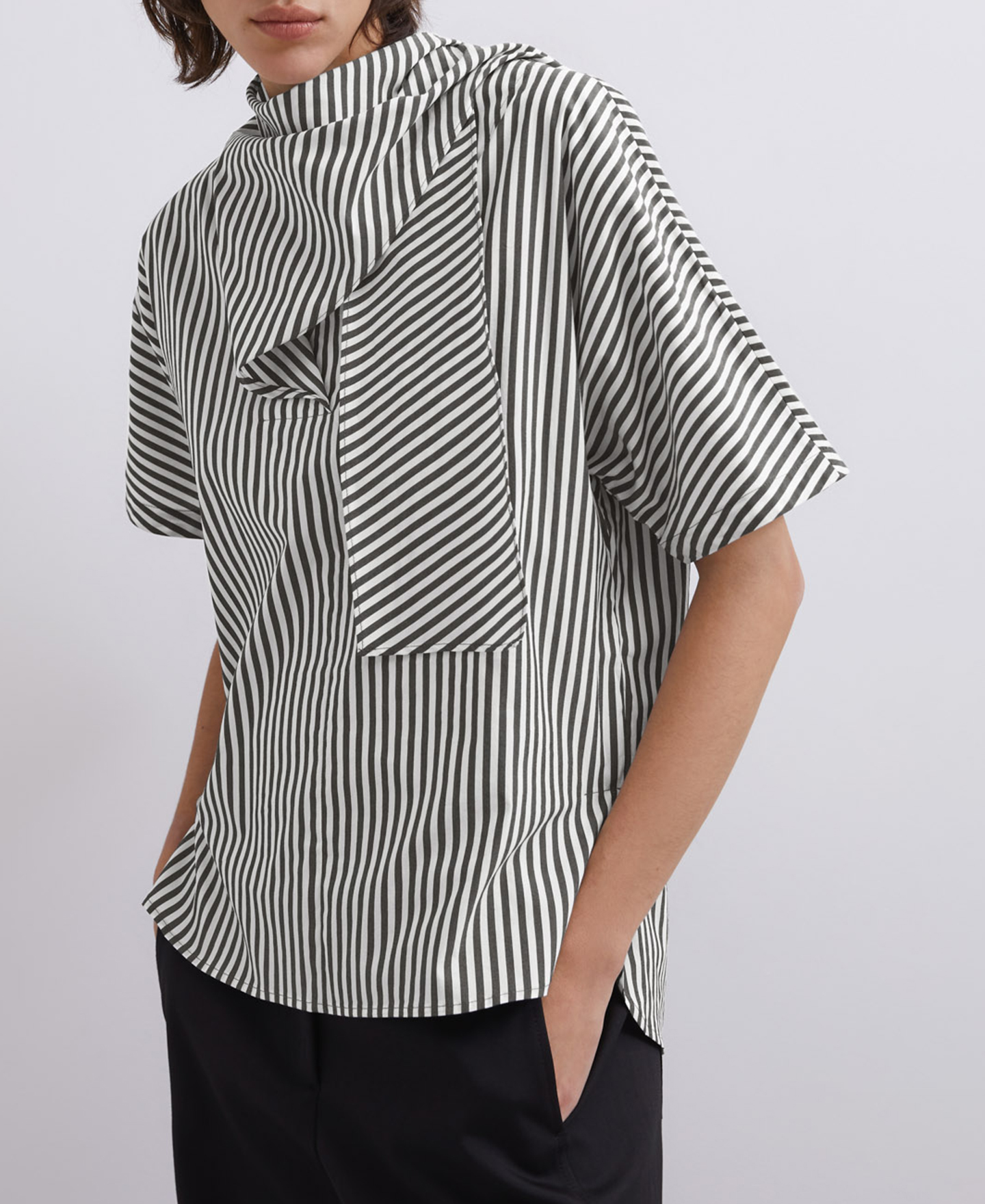 Cotton shirt with collar detail image number 0
