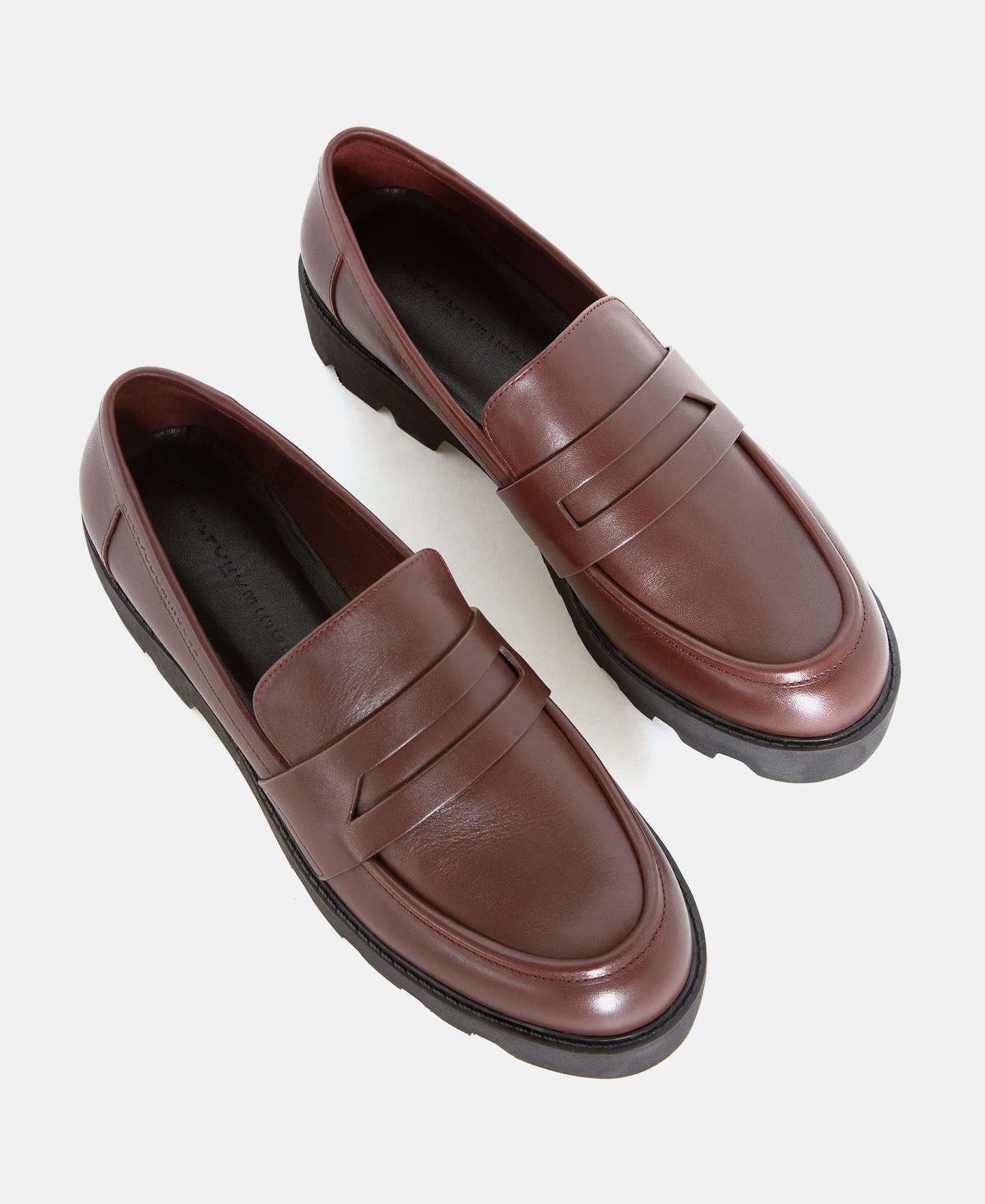 Leather track sole loafers image number 1