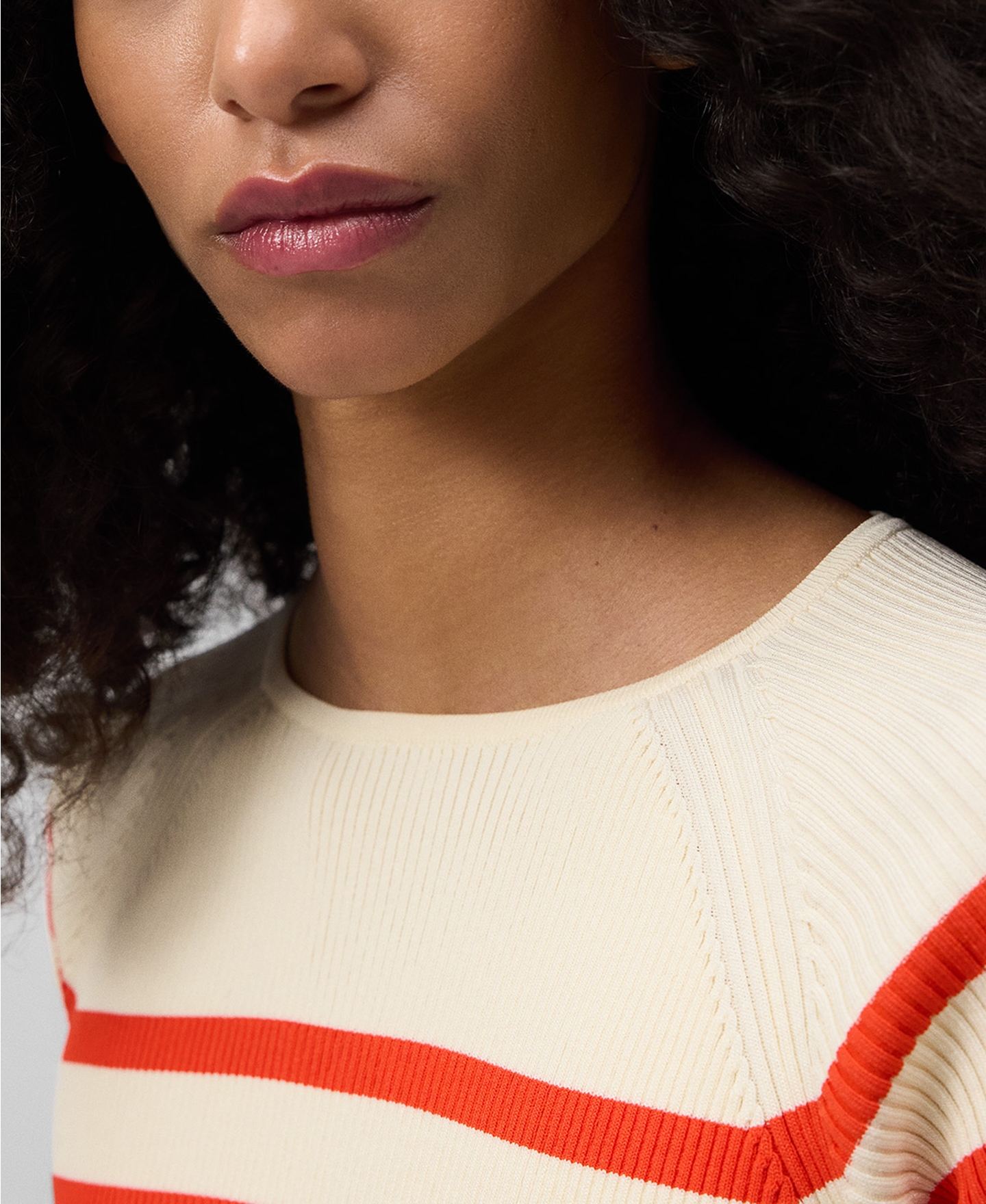 Striped ribbed sweater woman image number 3