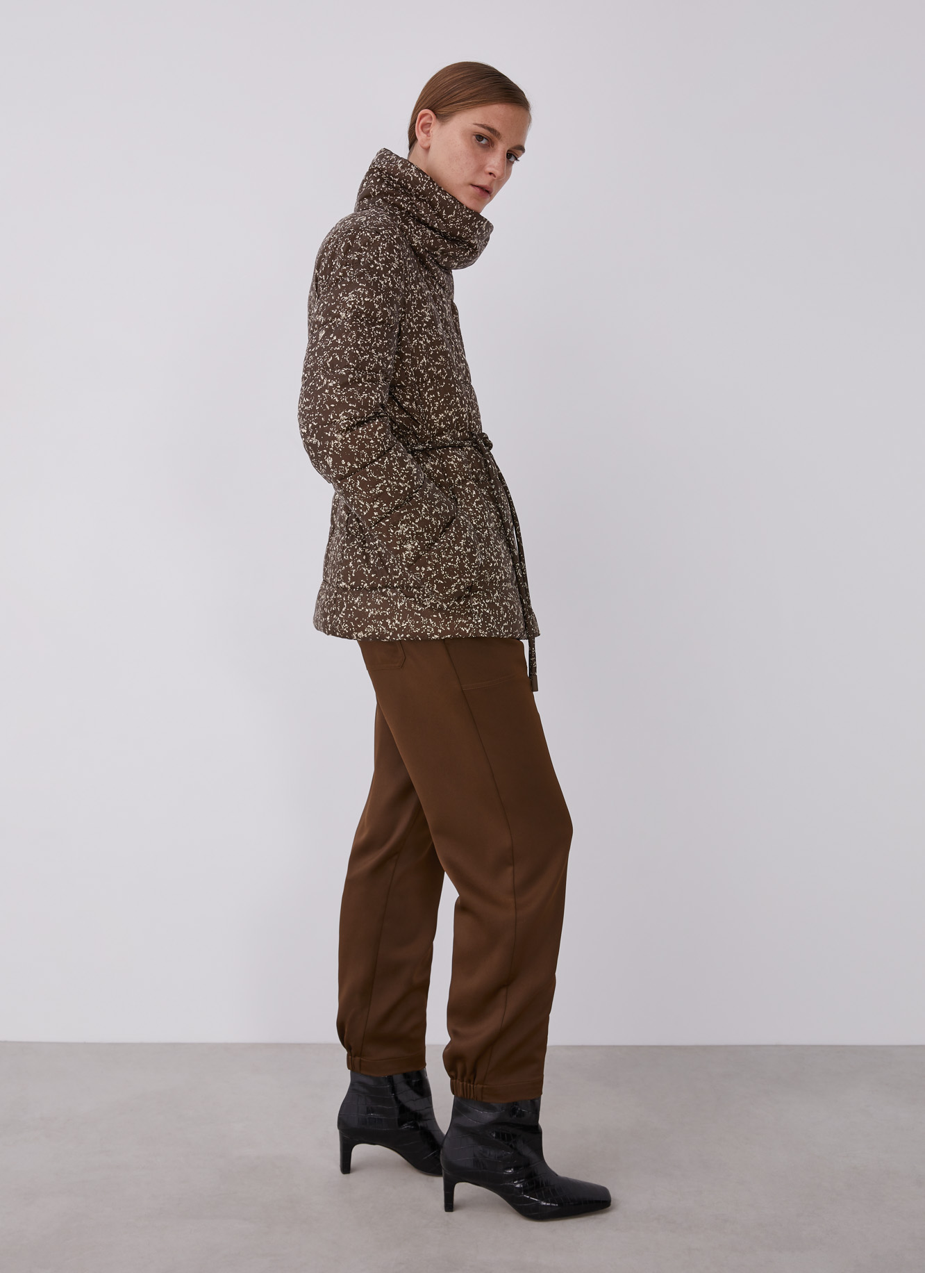 Printed puffer coat with print image number 5