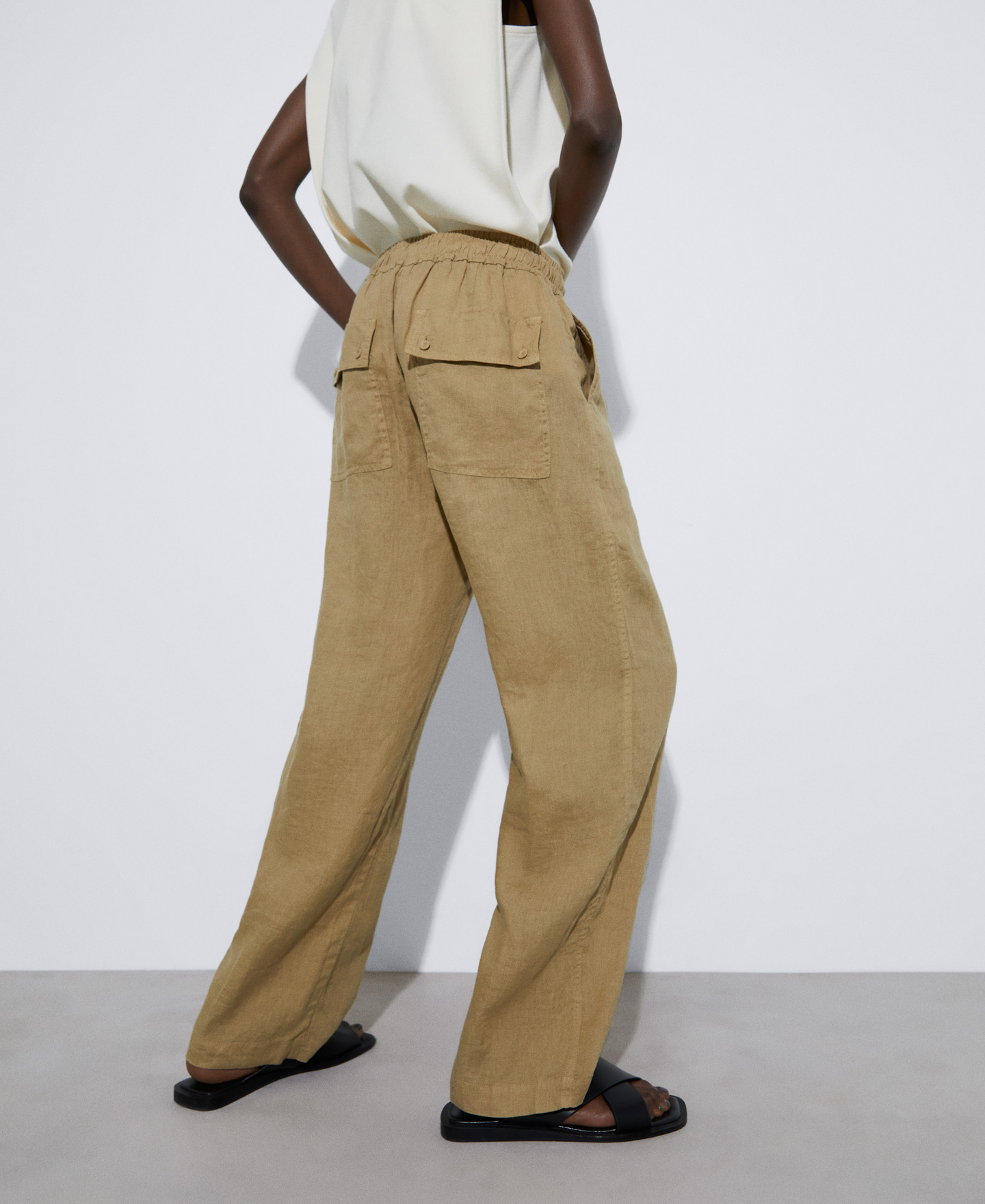European linen sport trousers image number 2