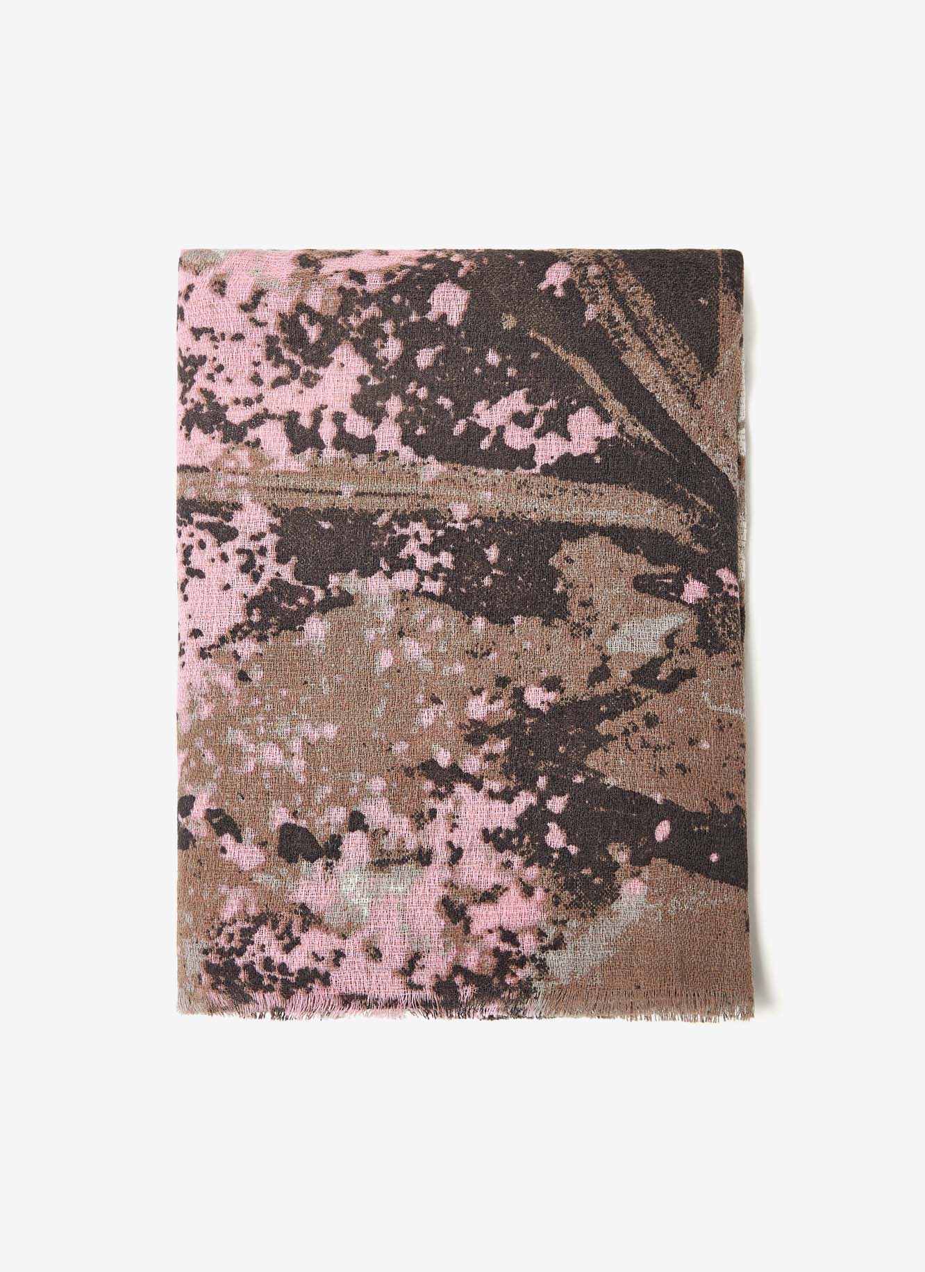 Cotton foulard with sakura print image number 0