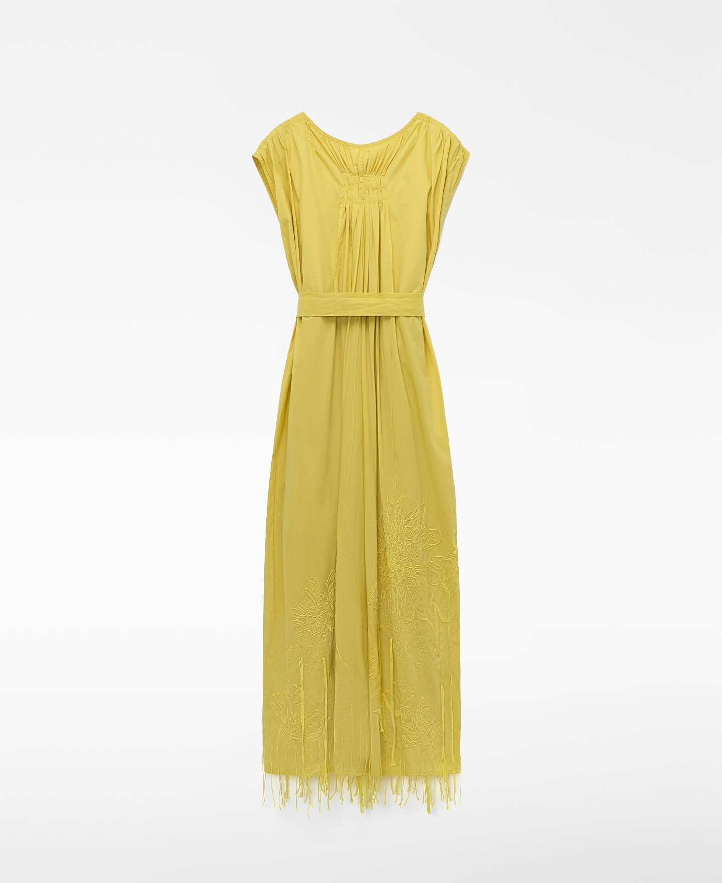 Vestido bordado con flecos algod&oacute;n image number 0