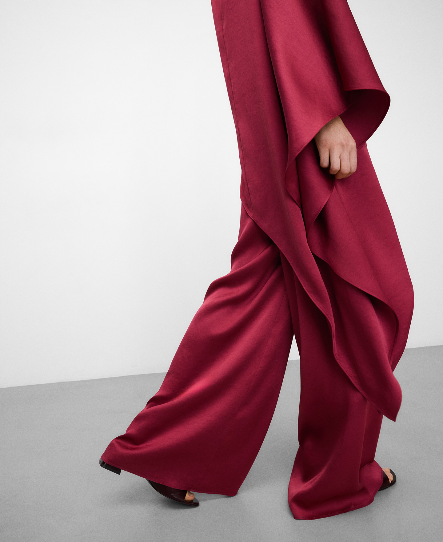 Satin palazzo trousers image number 3