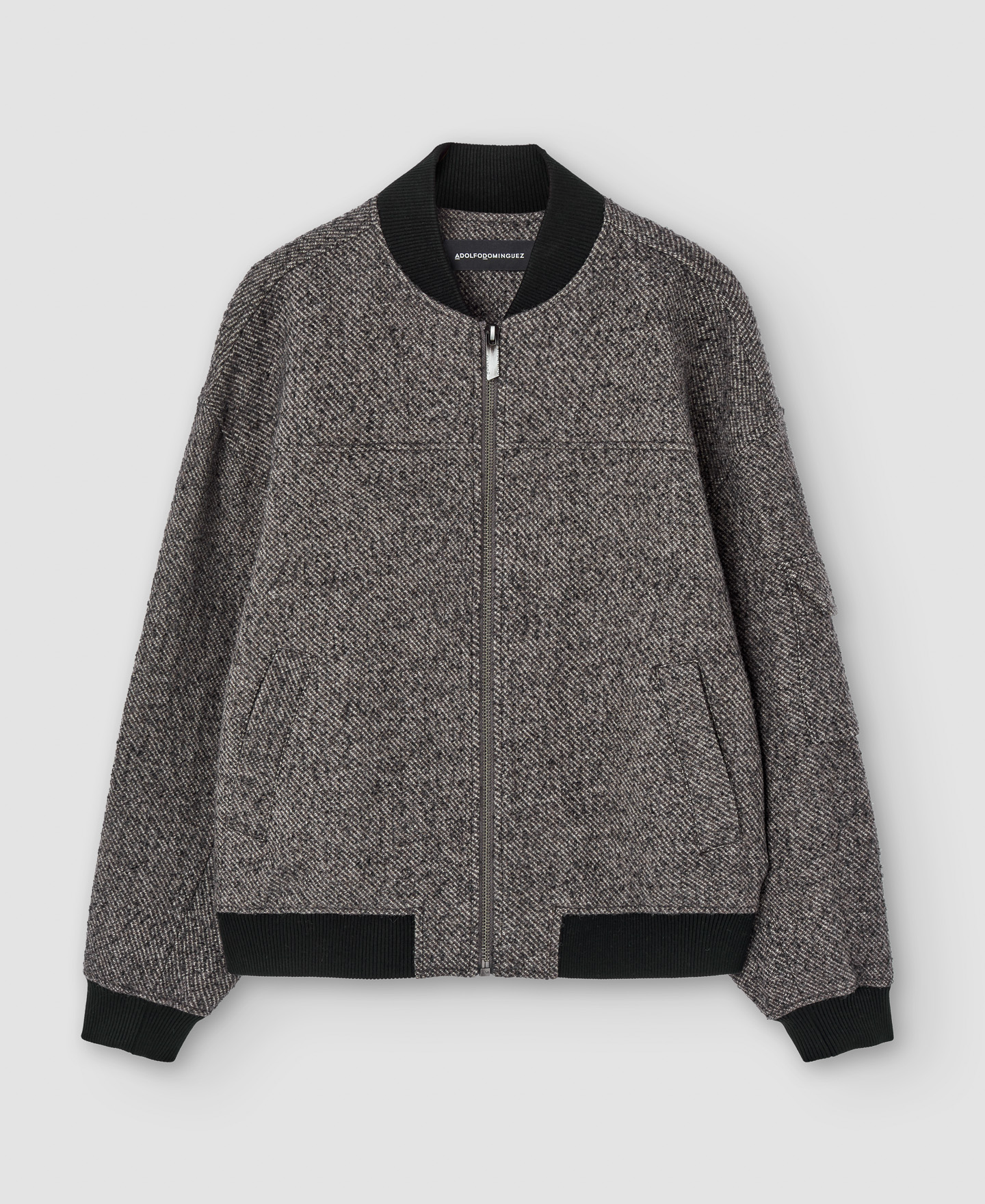 Wool and polyester bomber image number 6