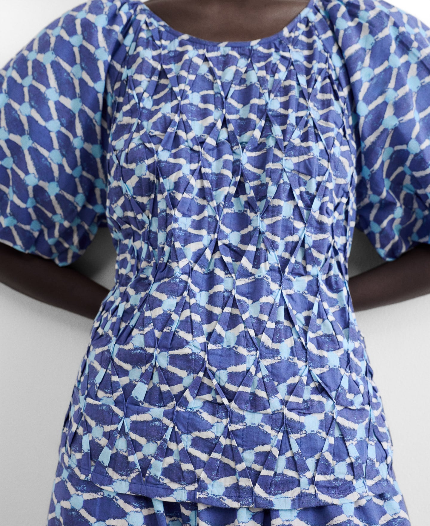Printed blouse with ruched front image number 3