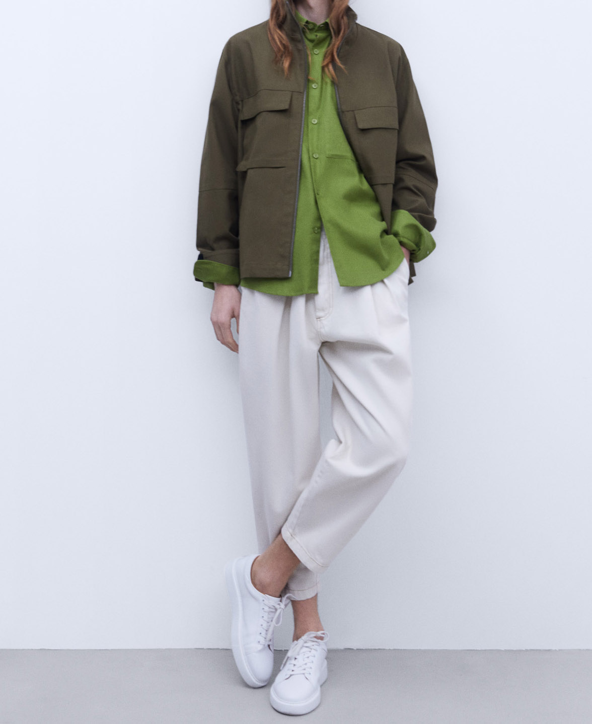 Cotton maxi-pocket shirt image number 1