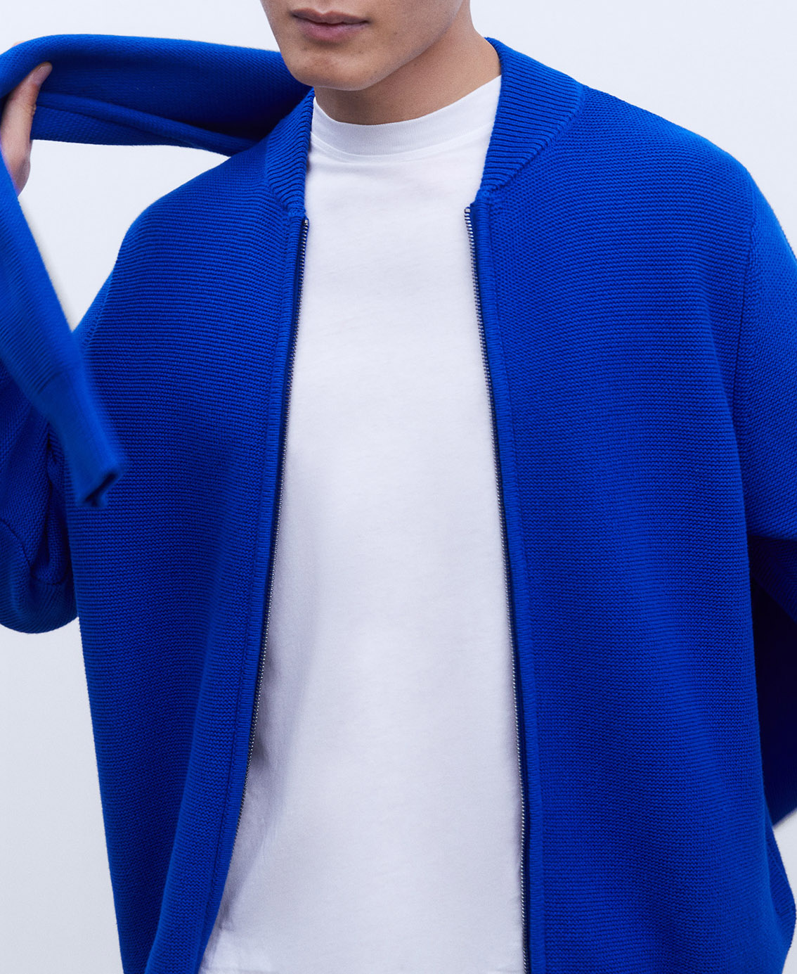 Veste bombers en maille image number 3
