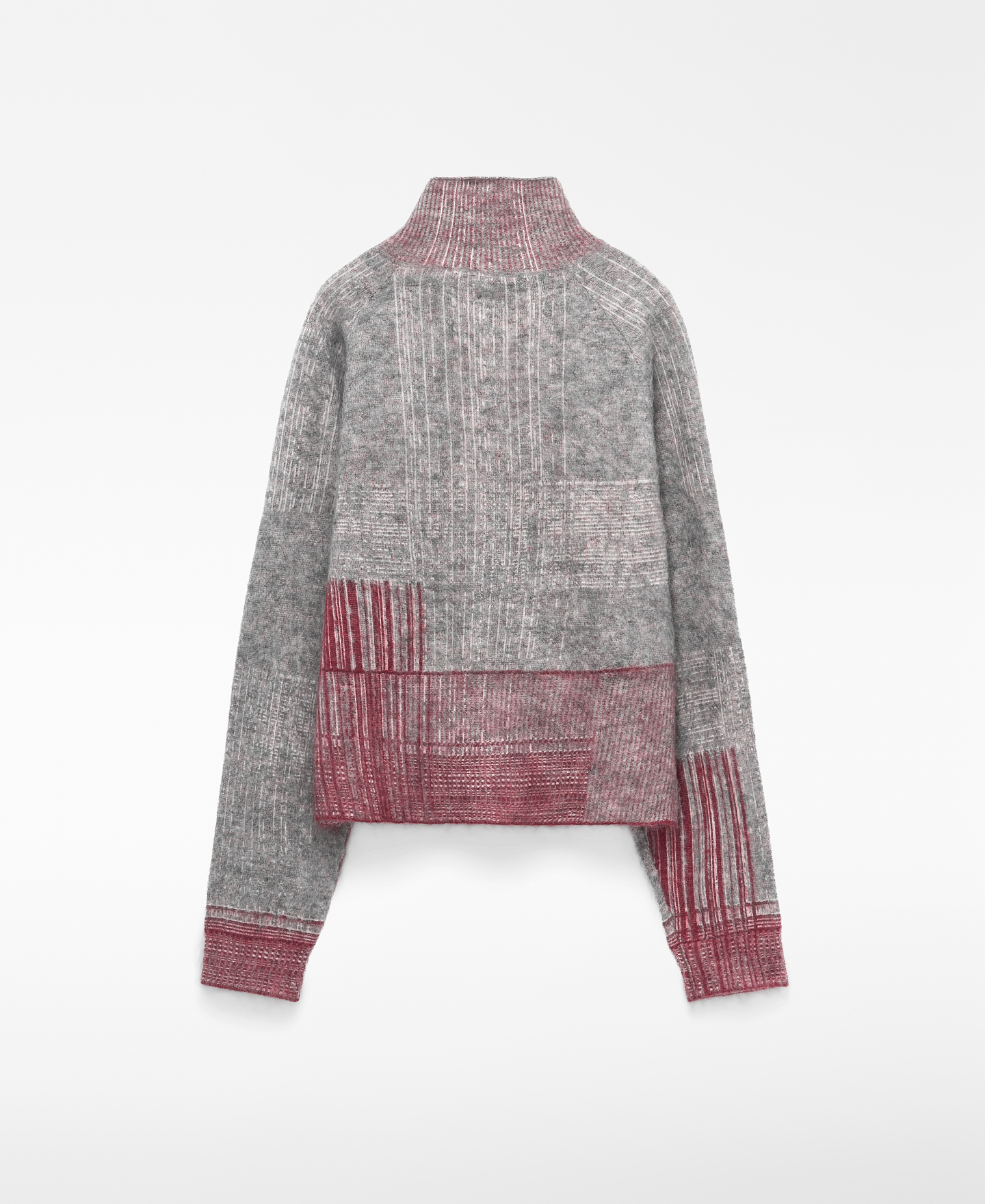 Jacquard brushed knit cardigan image number 5