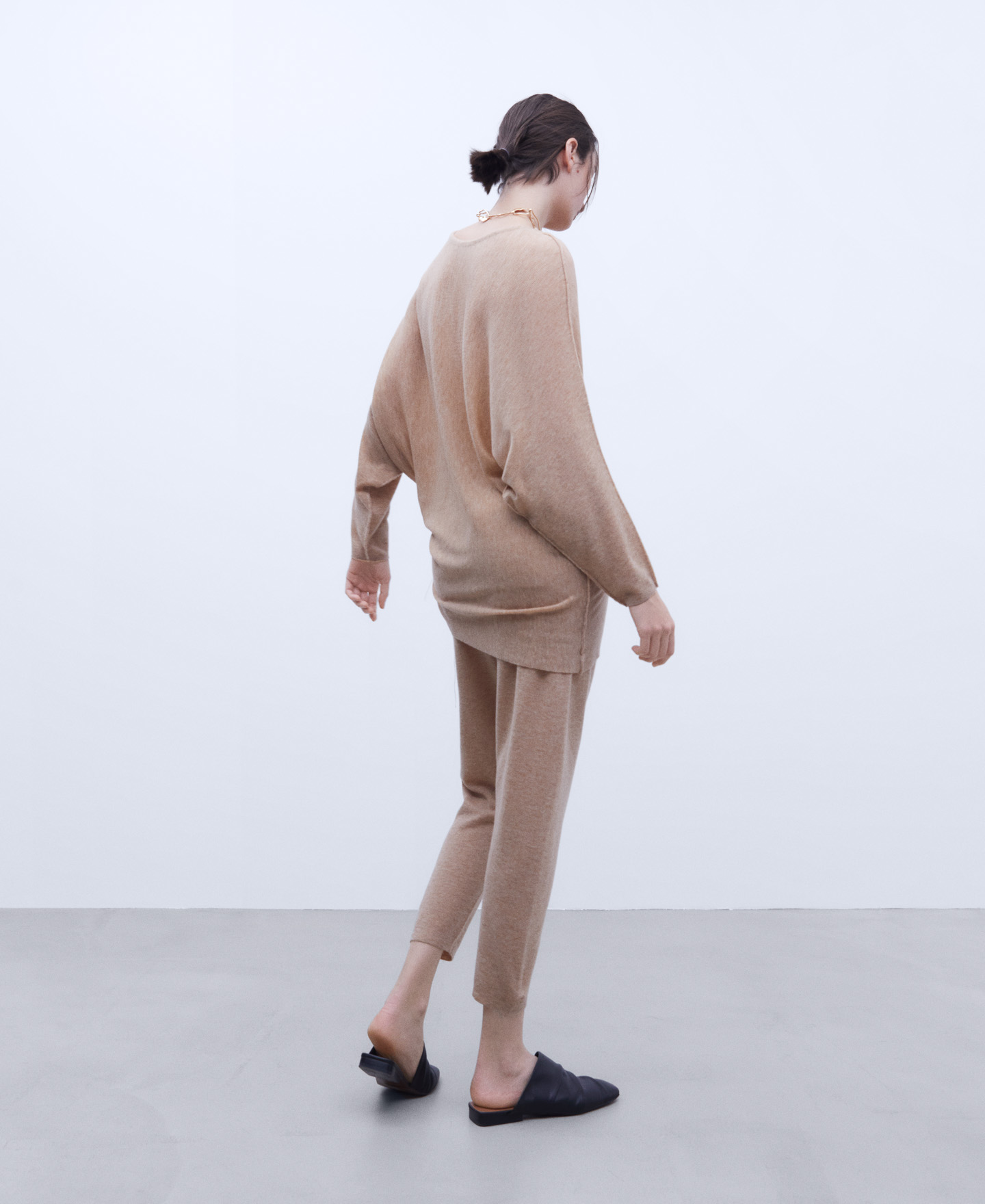 Batwing sleeve merino wool sweater image number 2