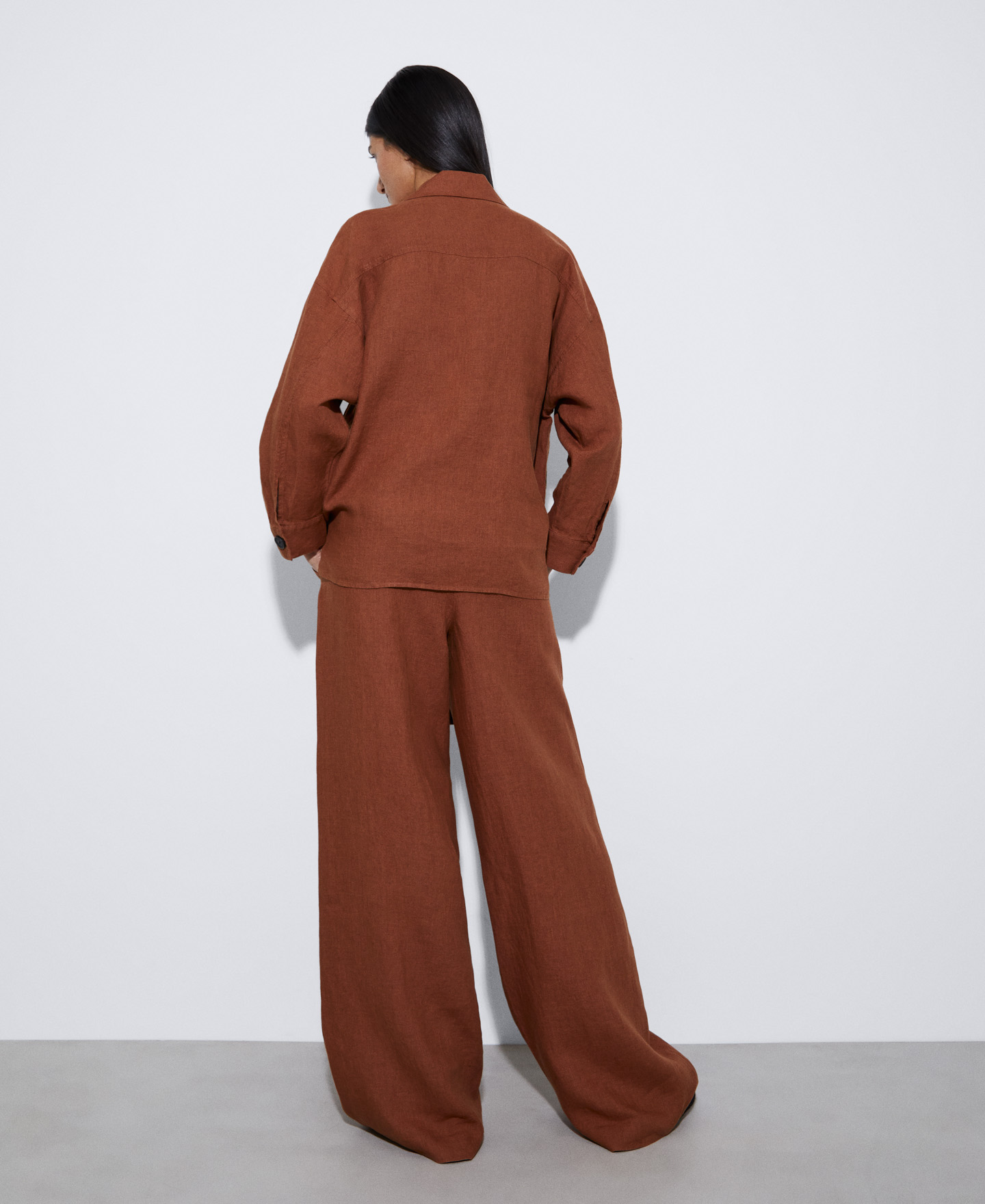 European linen button-down overshirt image number 2