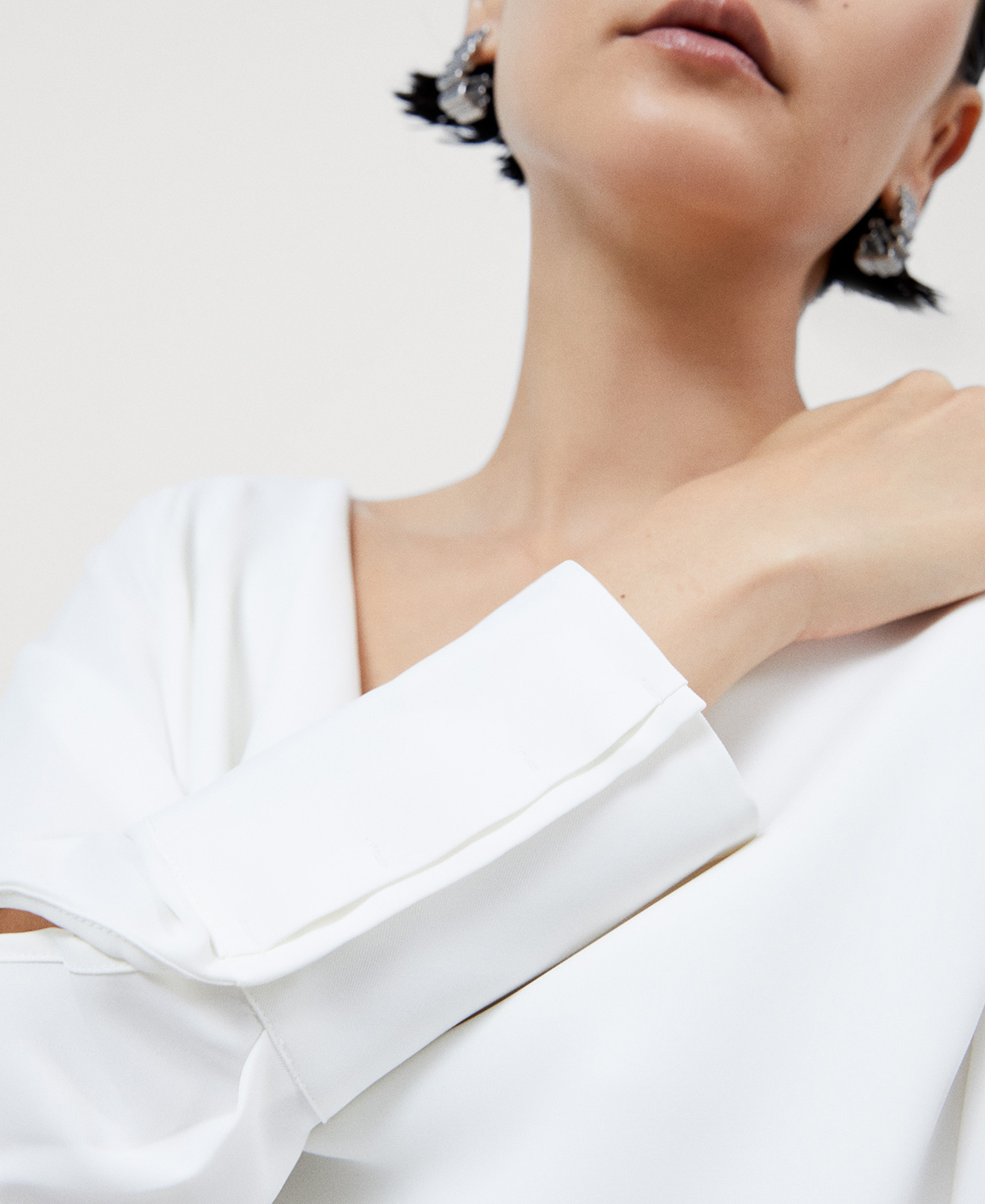 Recycled materials draped blouse image number 3