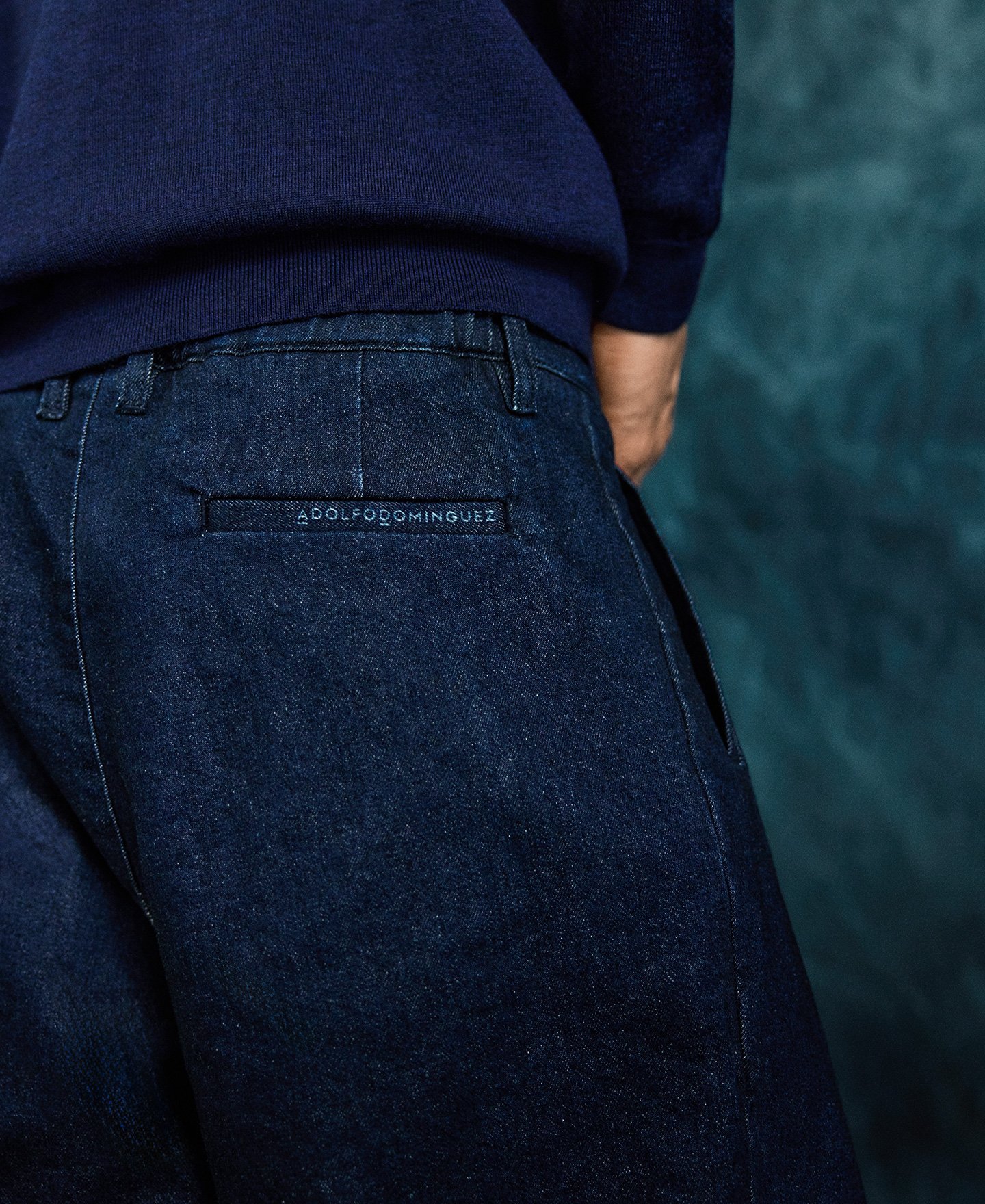 Cotton denim chino trousers man image number 3