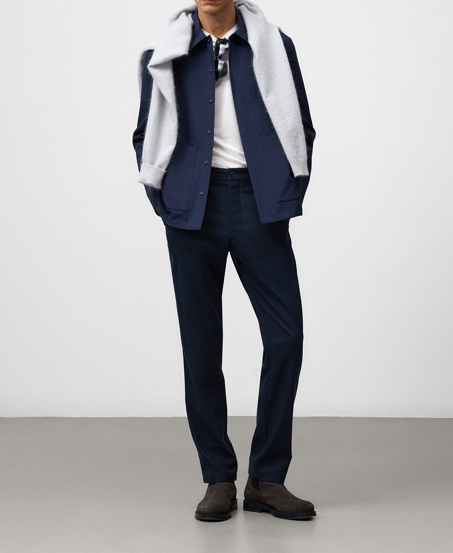Regular fit microtexture chino trousers image number 1