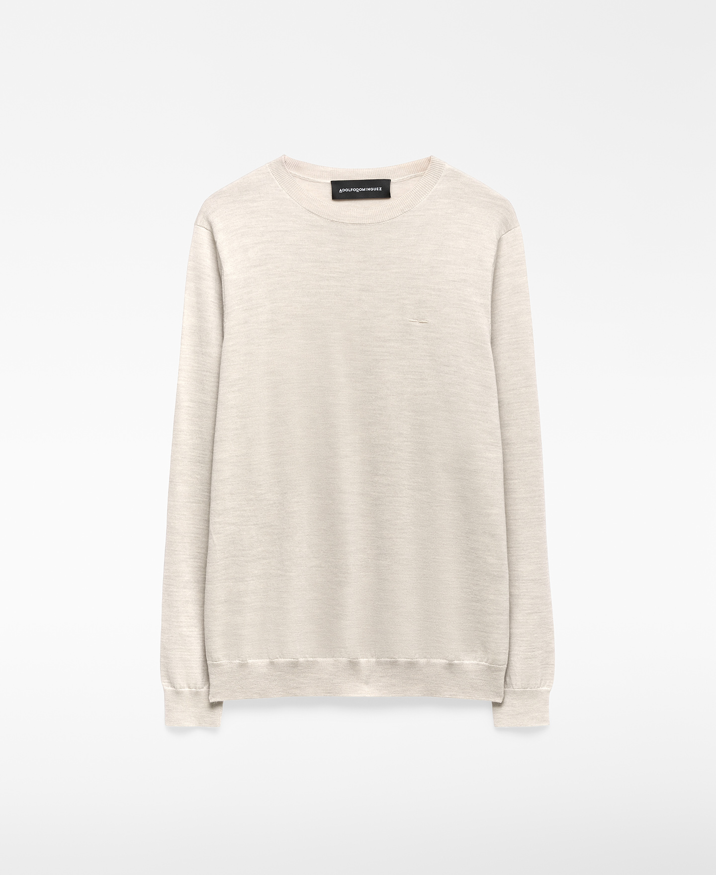 Merino wool crew collar sweater man image number 4