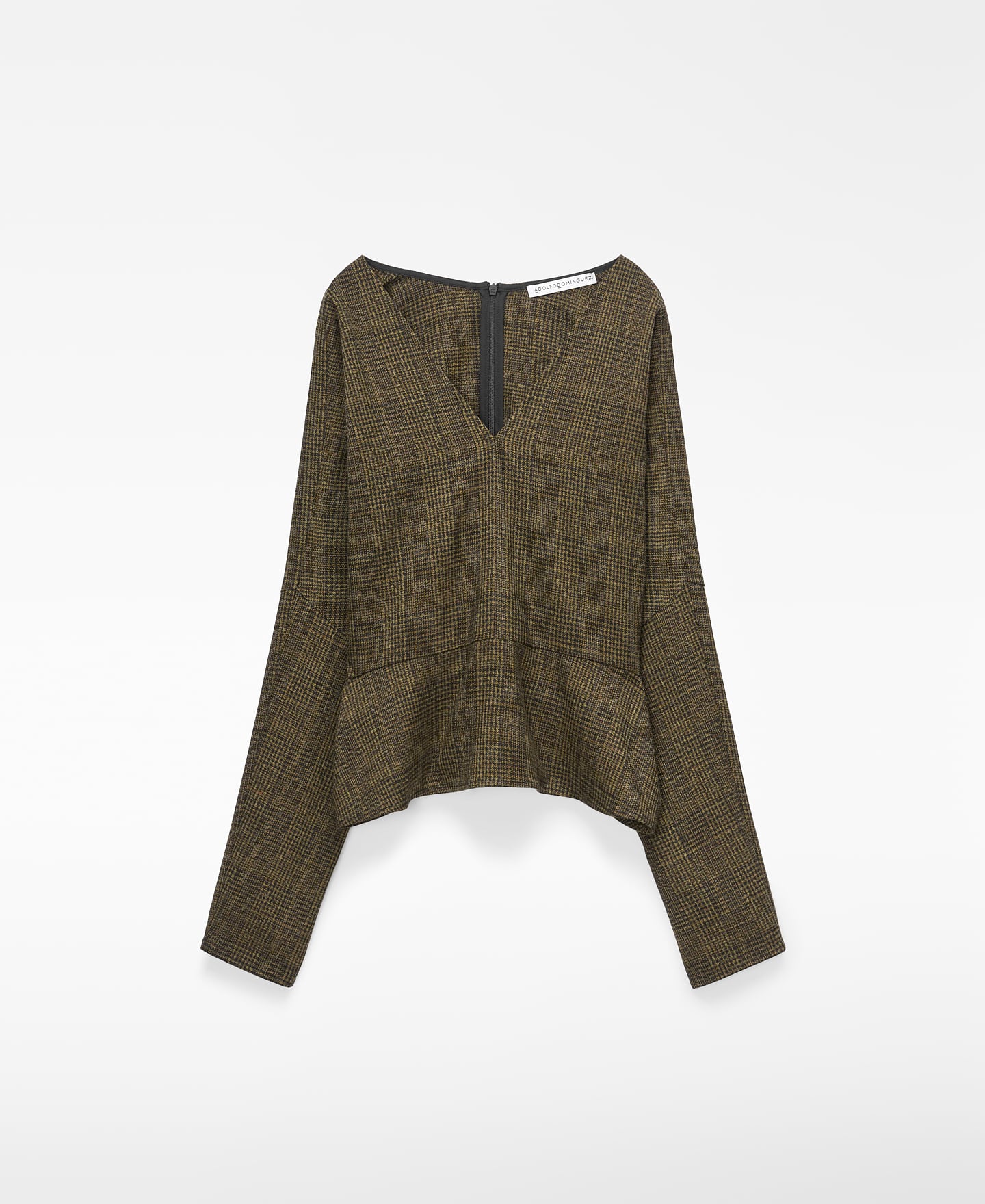 Checkered peplum top image number 4