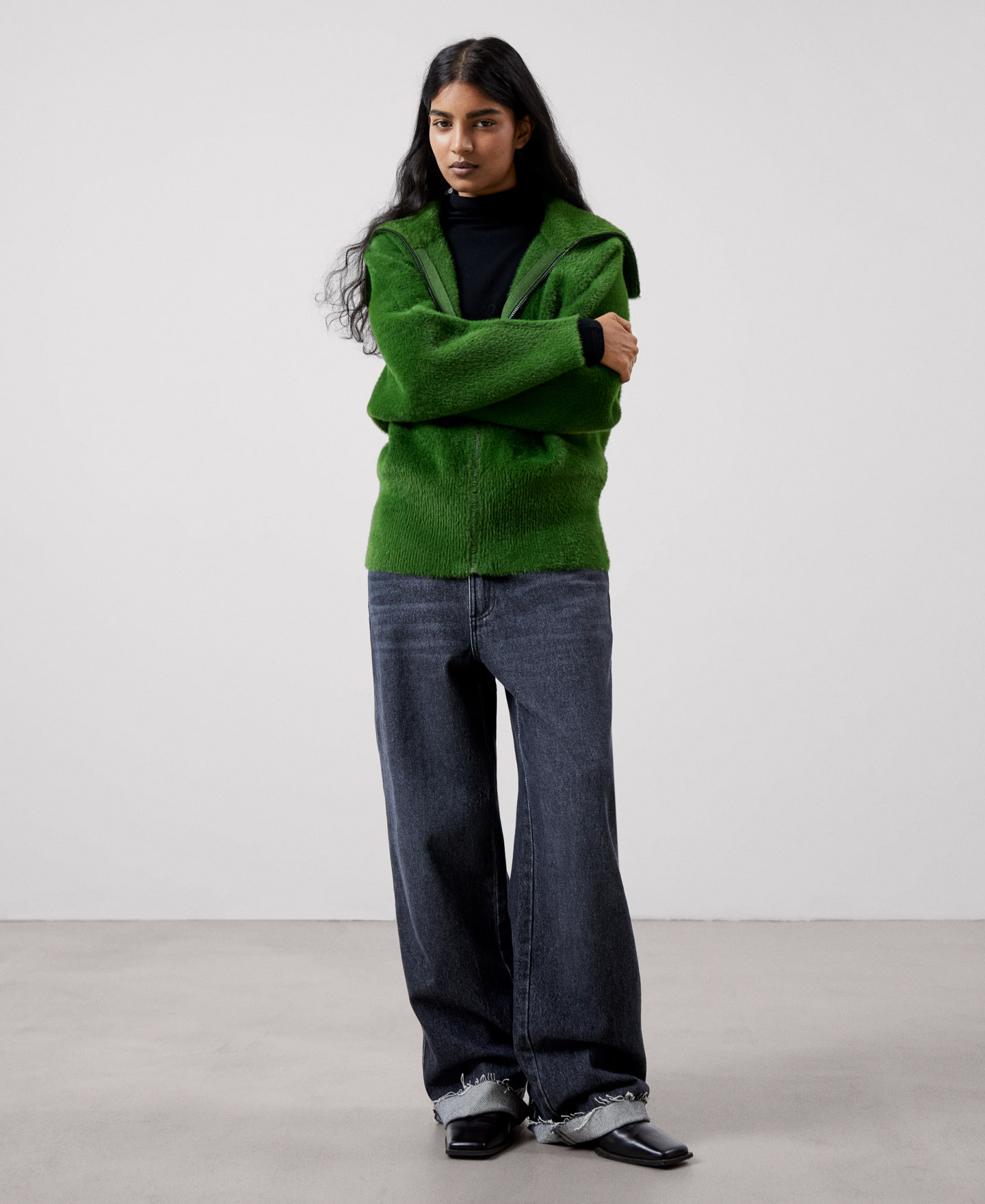 Nylon funnel collar jacket image number 1