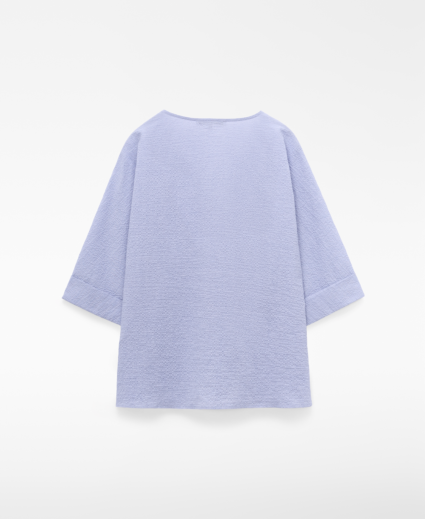 Cotton seersucker V-neckline blouse image number 5
