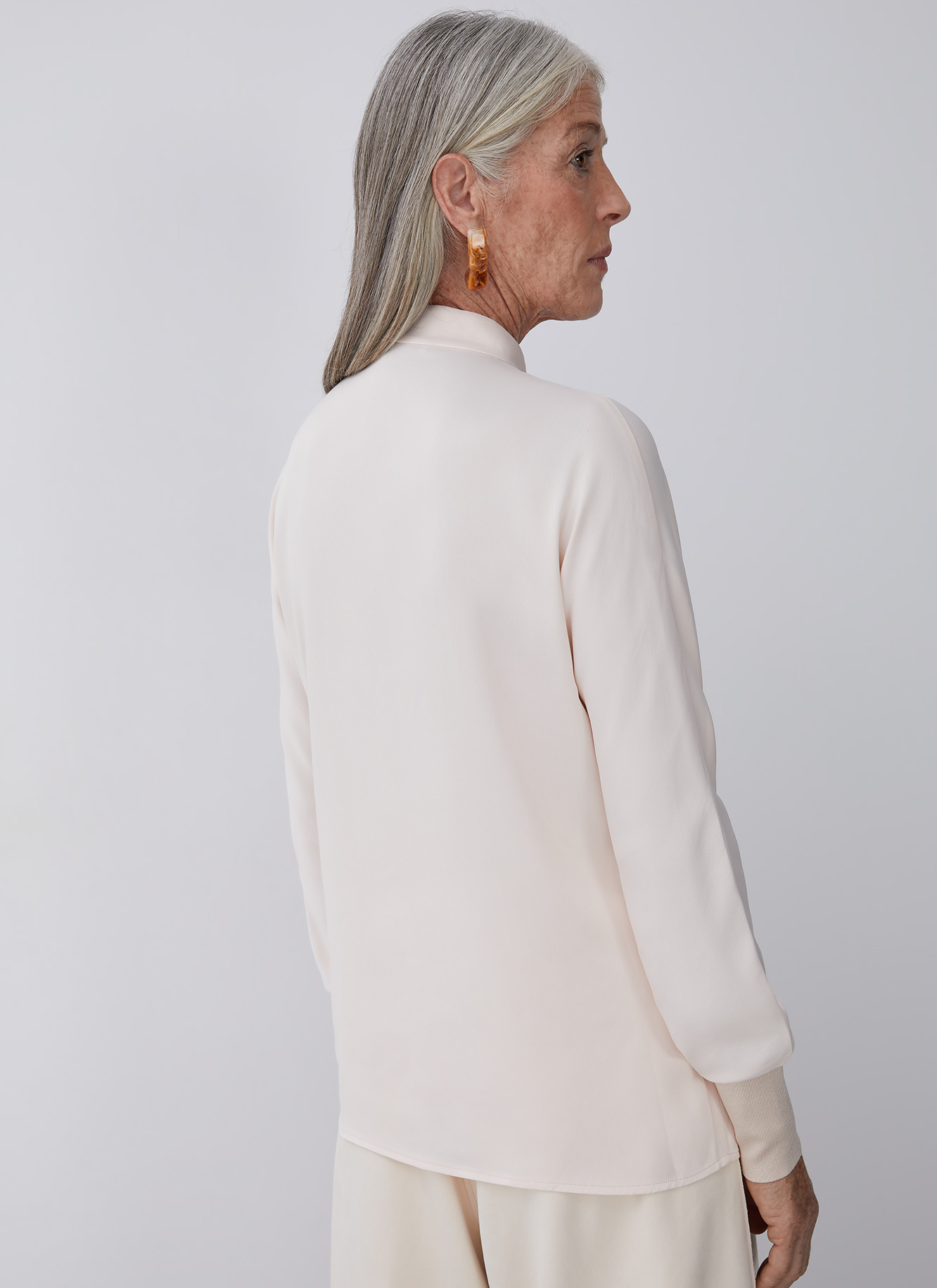 Viscose blouse with raised collar image number 1