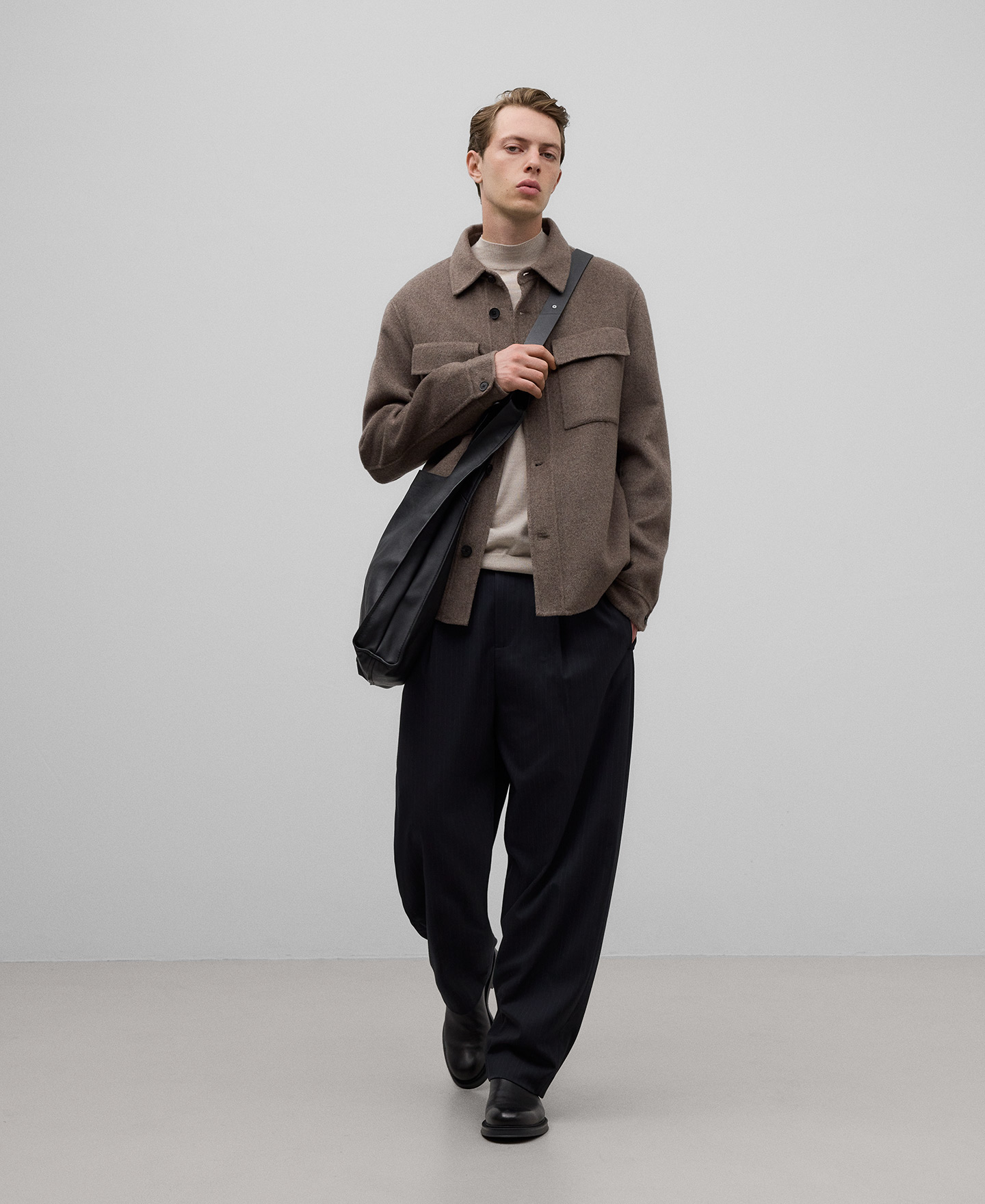 Merino wool perkins collar sweater man image number 1