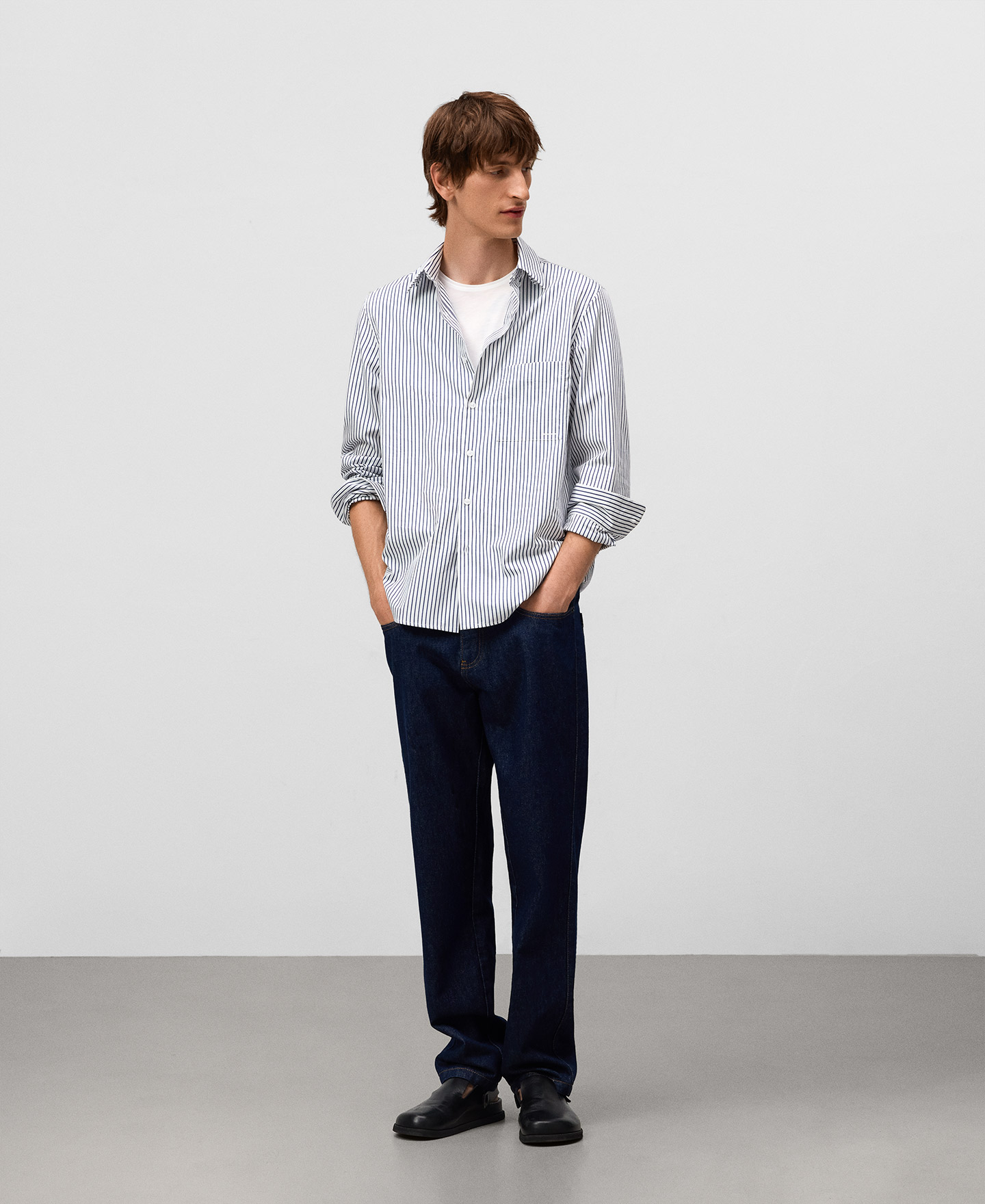 Chemise regular fit à rayures homme image number 1