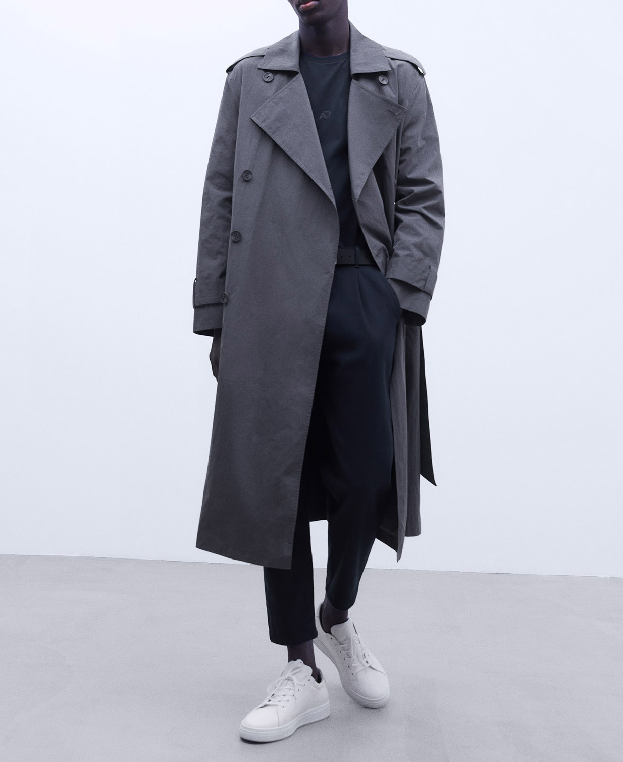 Epaulette Double Breasted Trench Coat image number 1