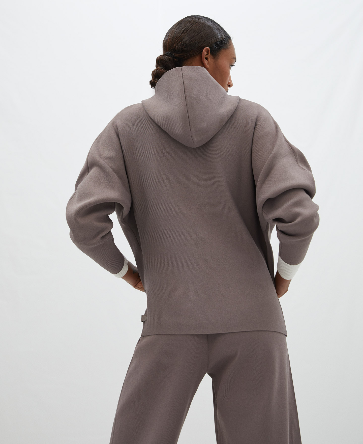 Viscose knitted hoodie image number 2
