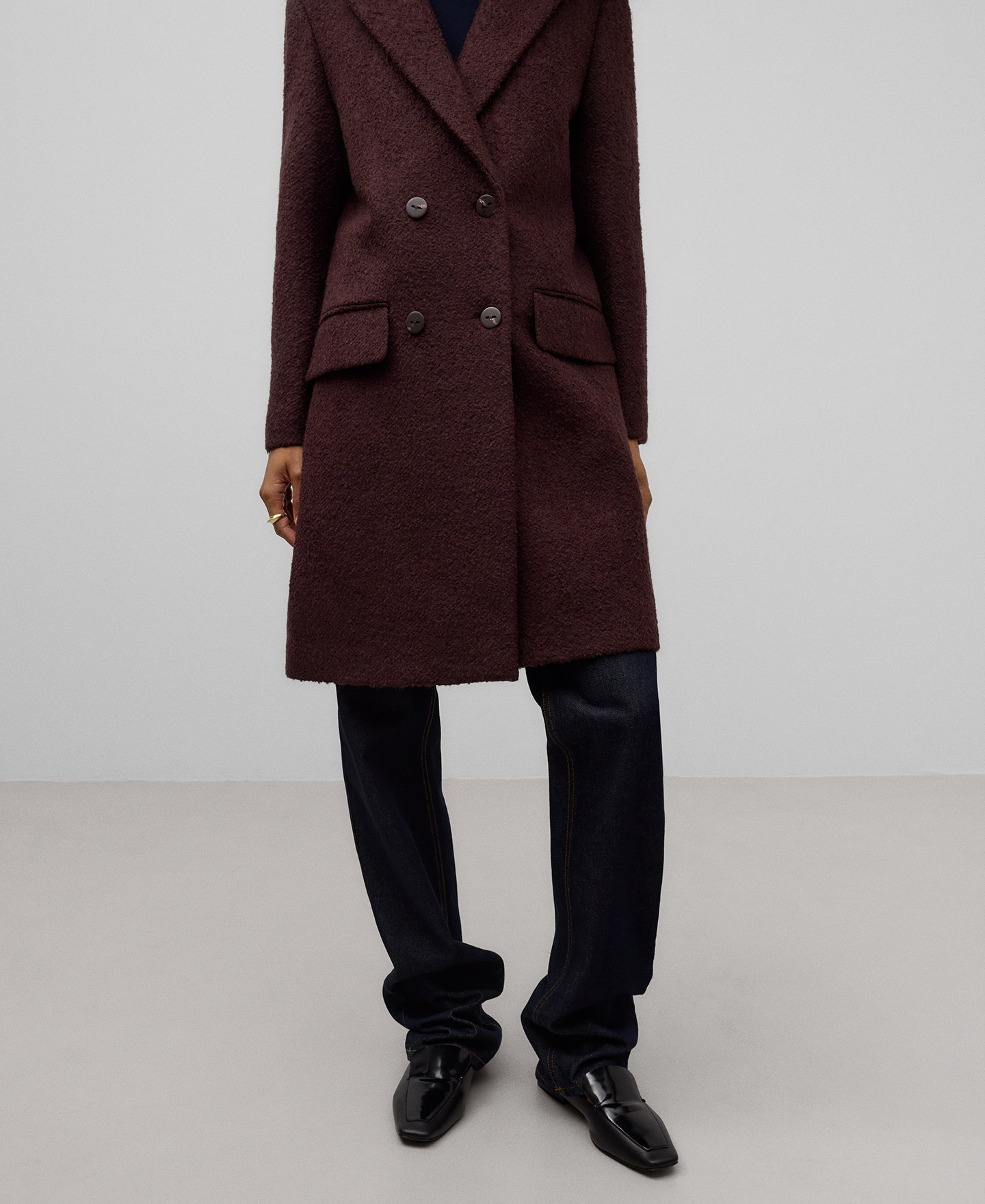 Wool blend tailored coat woman image number 3