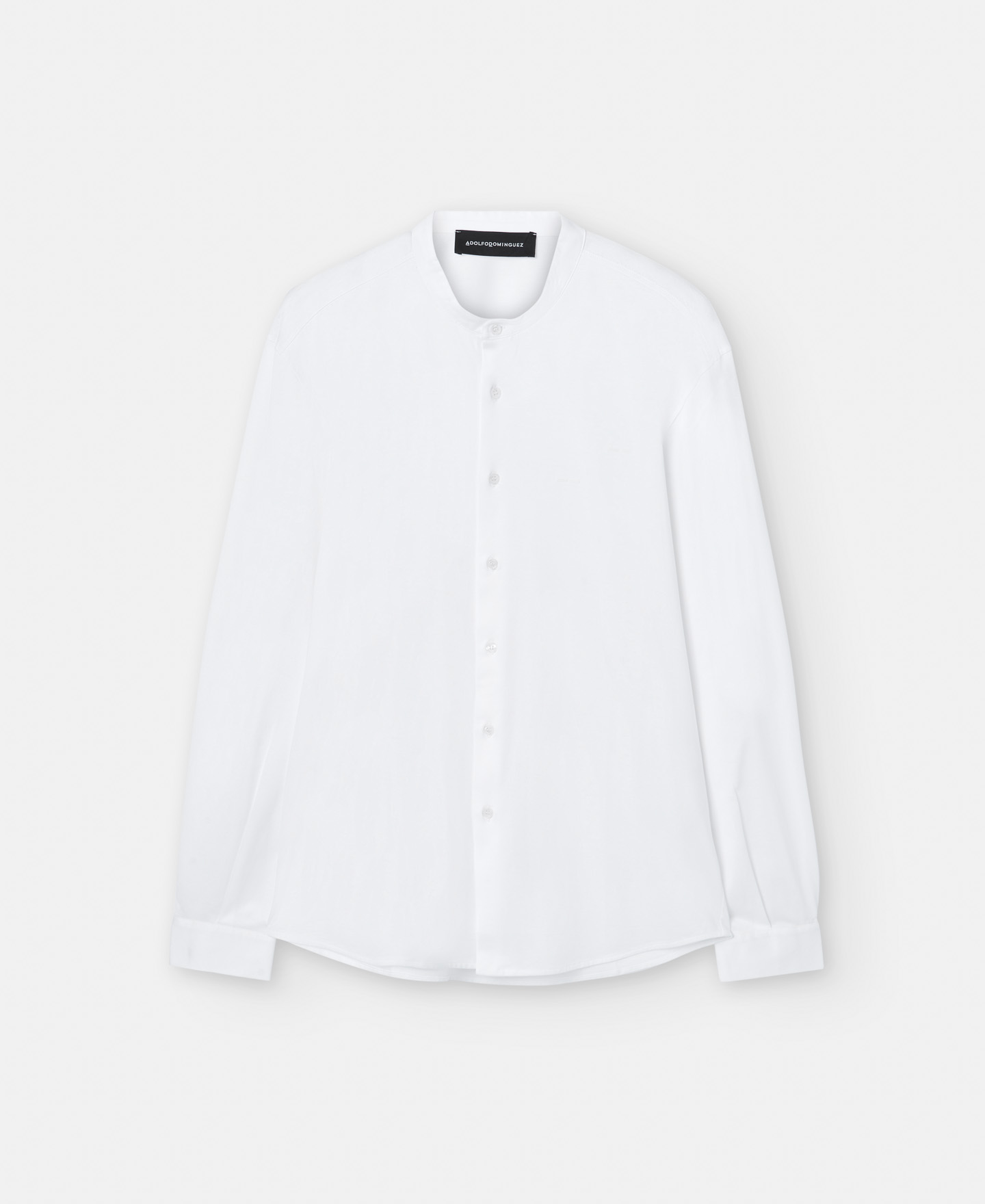 Cotton mandarin collar shirt image number 4