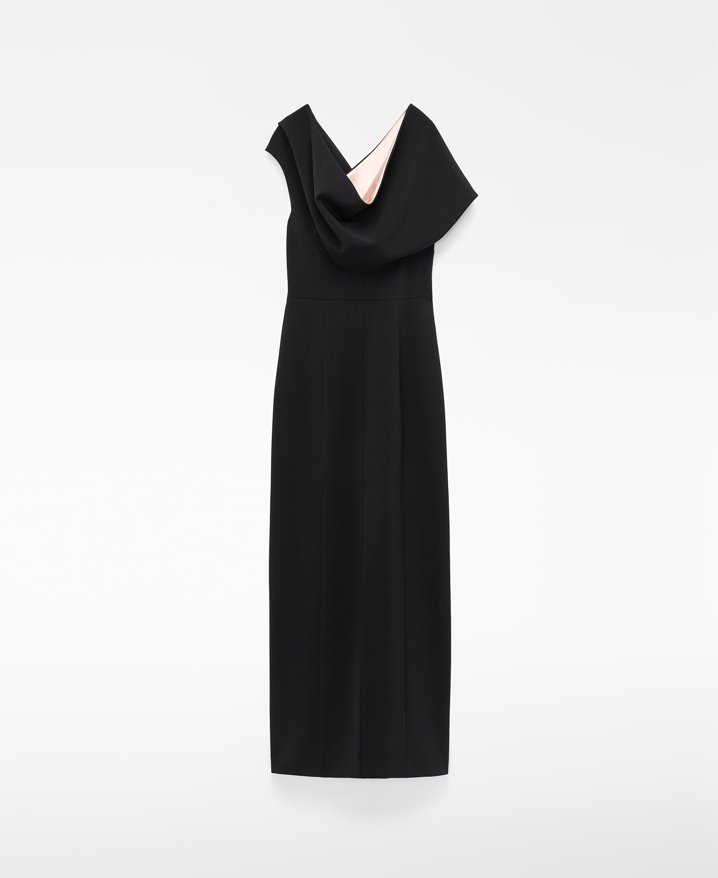 Draped neckline fitted dress image number 5