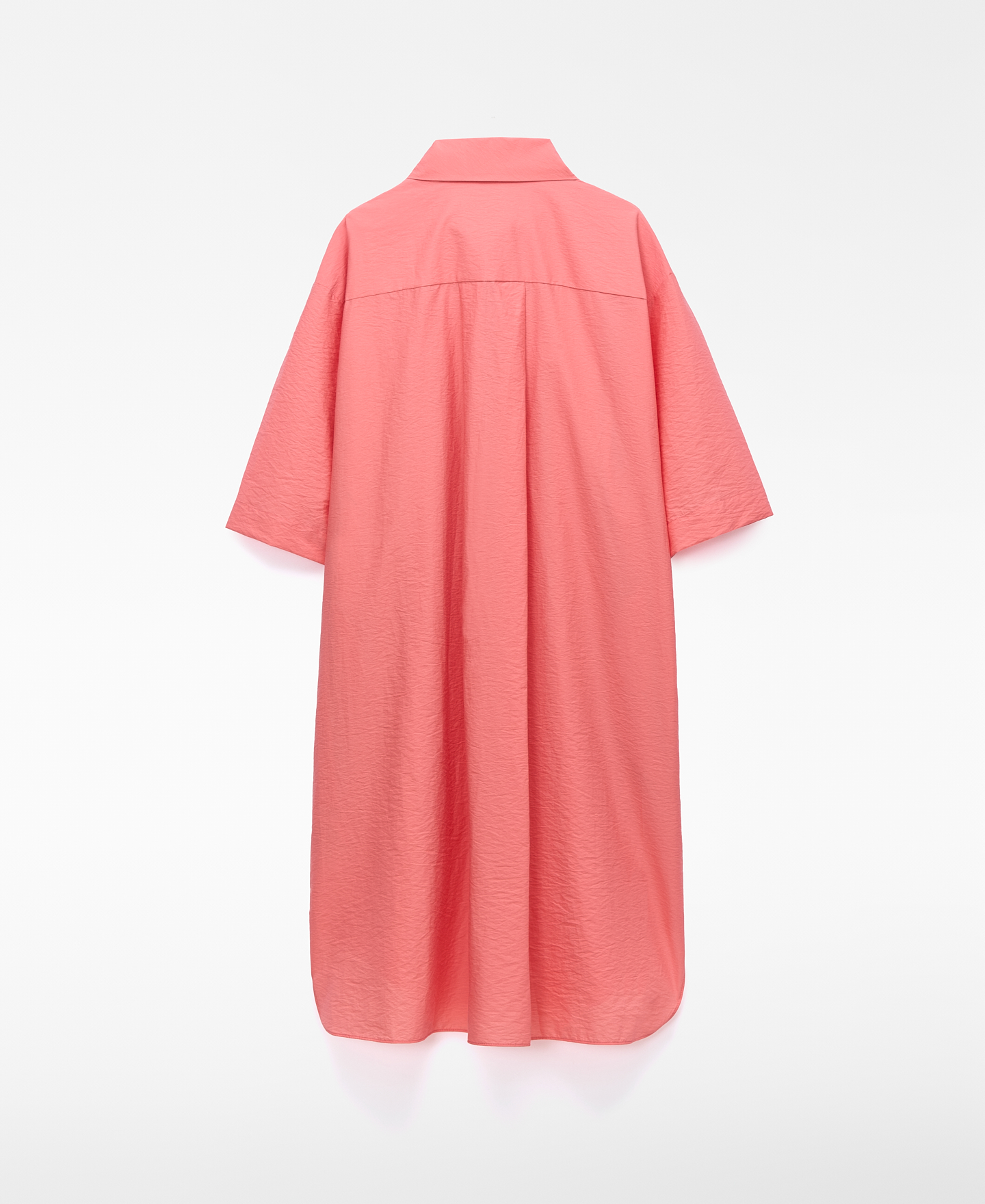 Asymmetric spread collar shirt dress image number 1
