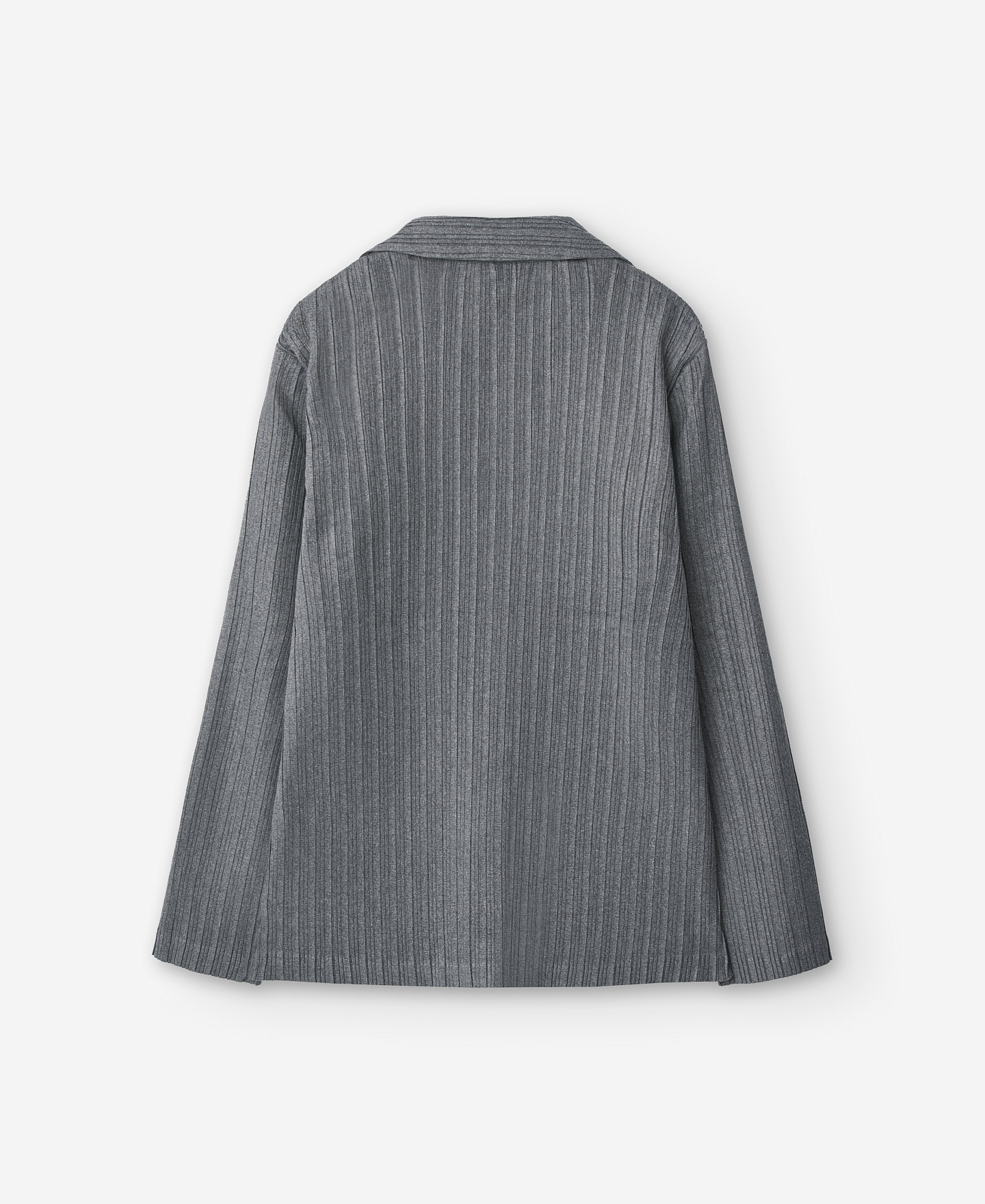 Grey blazer in crinkle for women image number 3