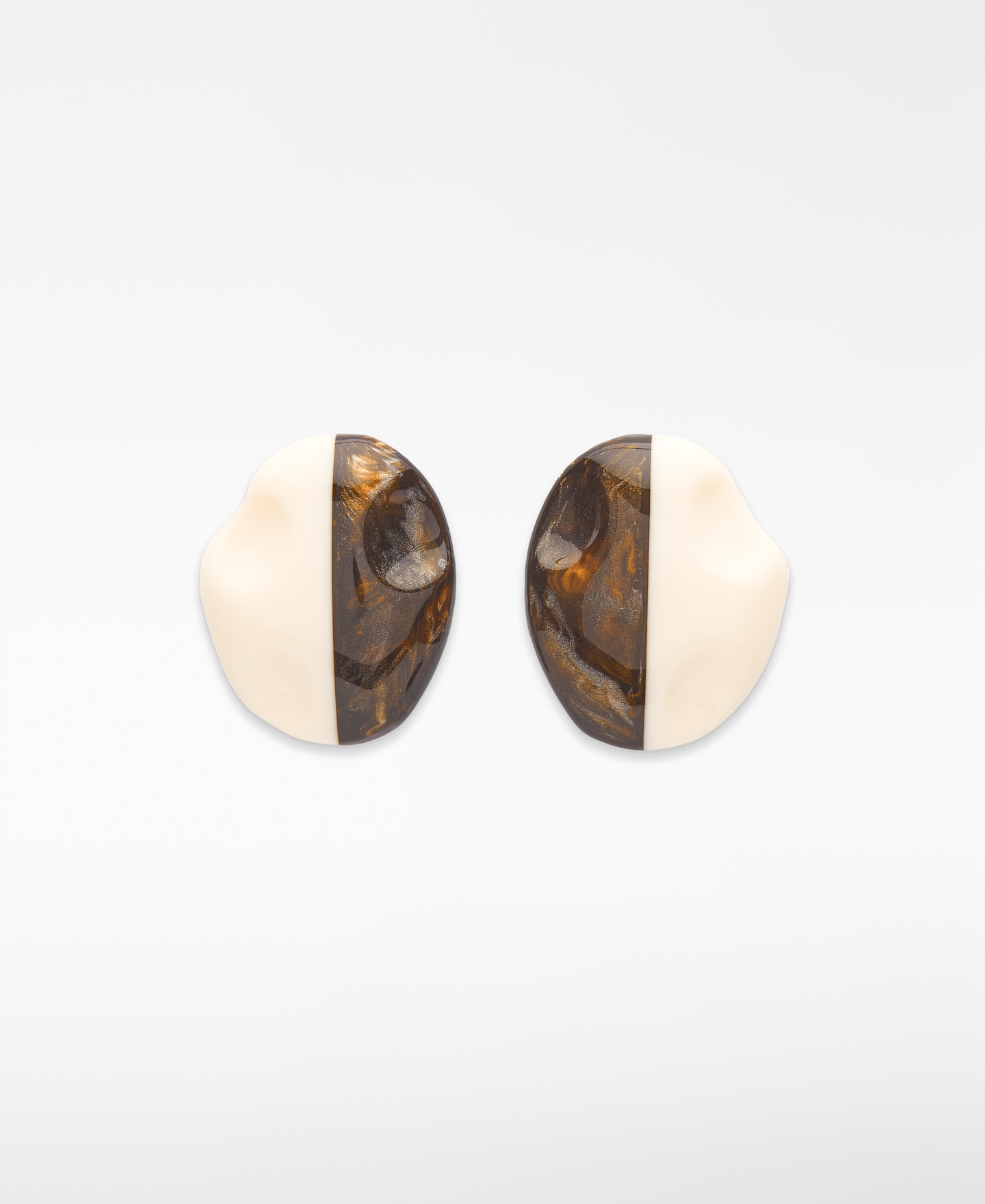 Two-tone resin earrings woman image number 0