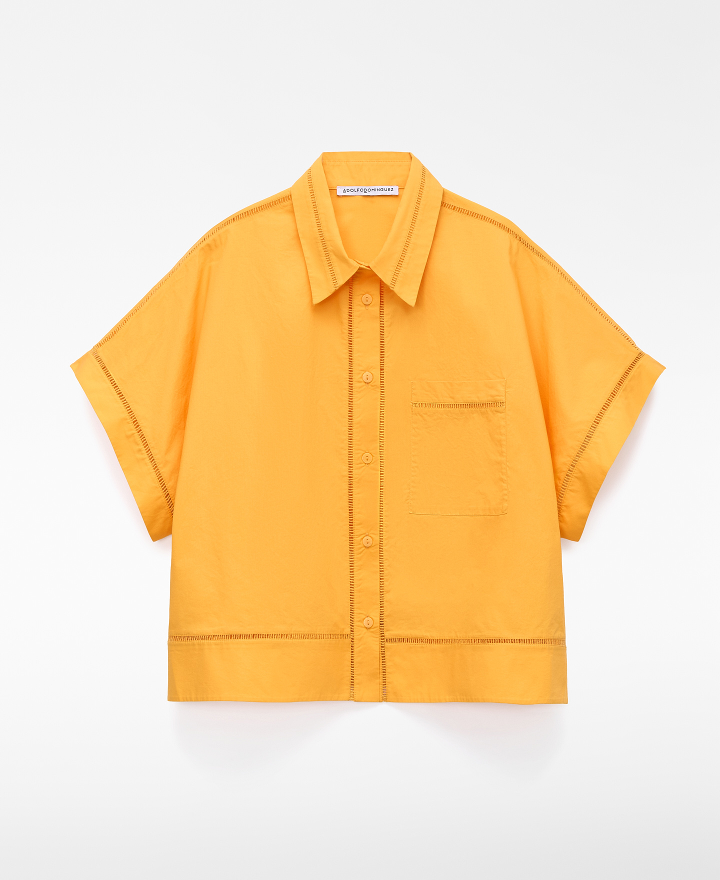 Cotton shirt with lace trim image number 4