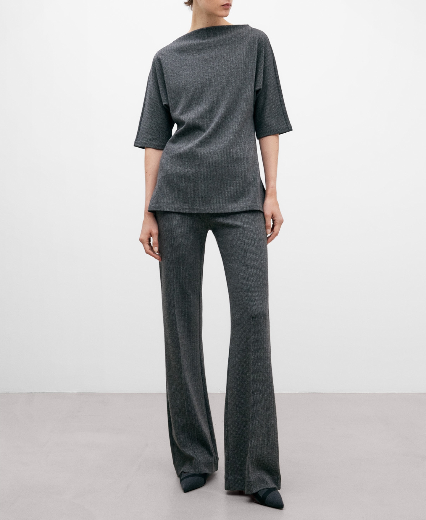 Top largo en poliester para mujer gris image number 1