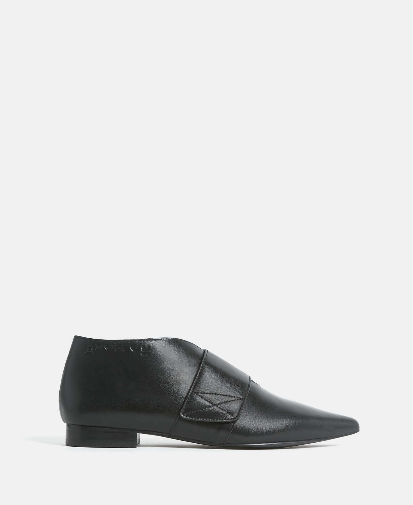 Velcro closure ankle boots in leather image number 0
