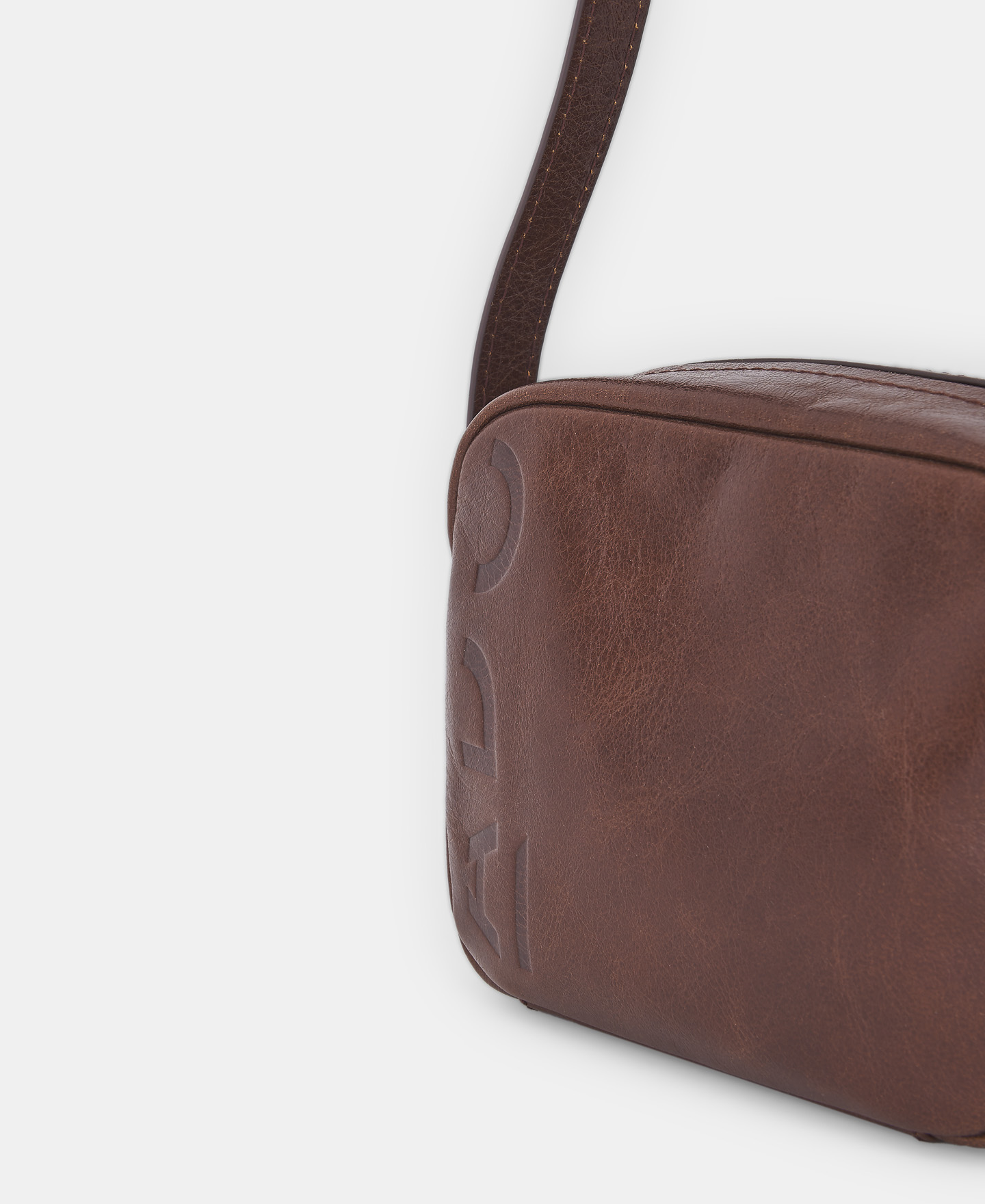 Crackled glossy leather crossbody bag image number 1